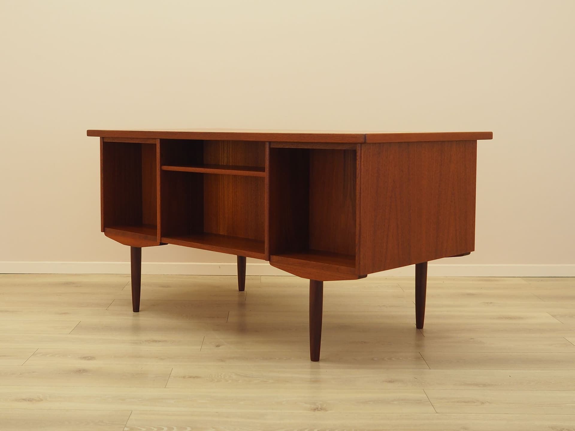 Desk, teak brown, Denmark, 1970s. - 347749