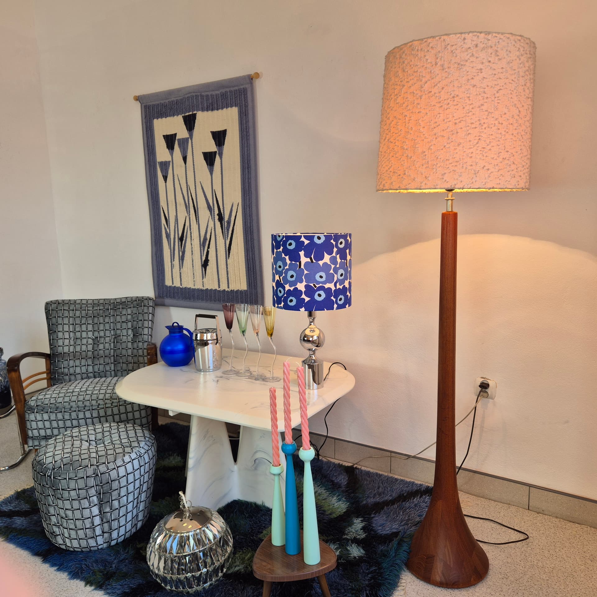 Floor lamp, teak, by L. Brams, Denmark, 1960s. - 347781