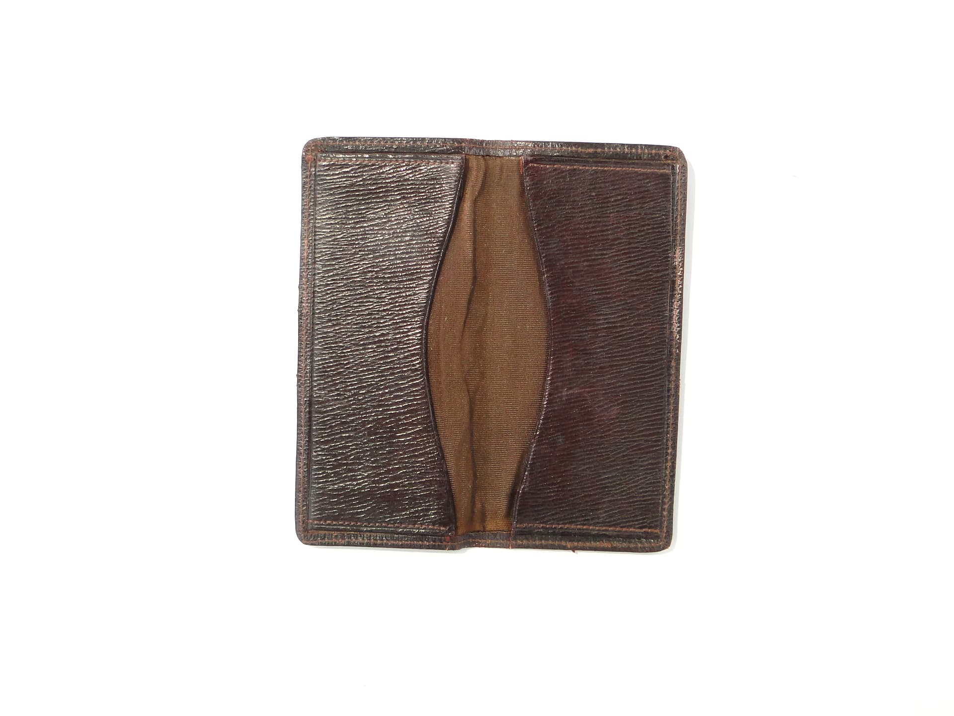 Business card case Stile Liberty, brown leather, silver, silk, Italy, early 20th c. - 347800