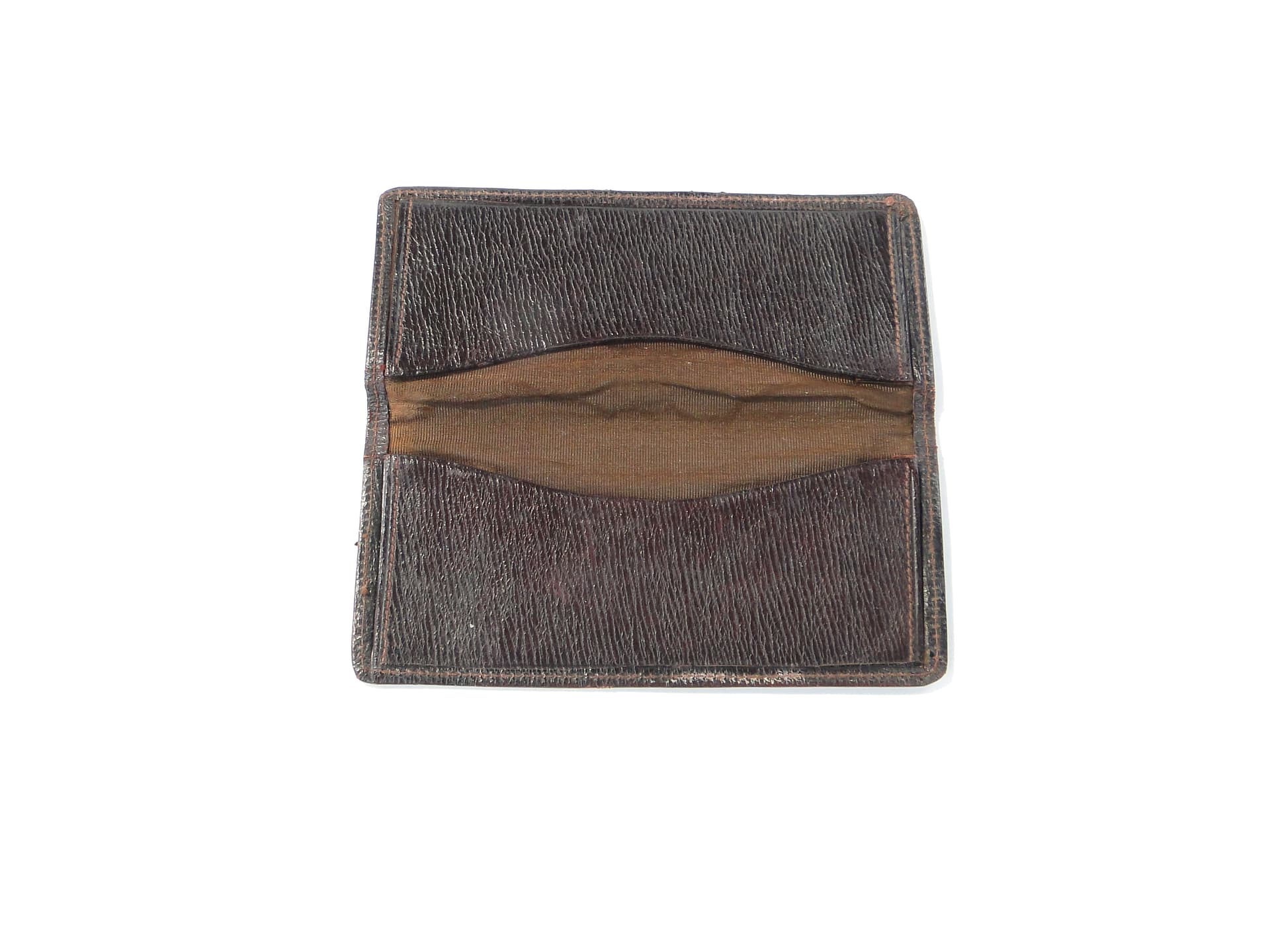 Business card case Stile Liberty, brown leather, silver, silk, Italy, early 20th c. - 347801