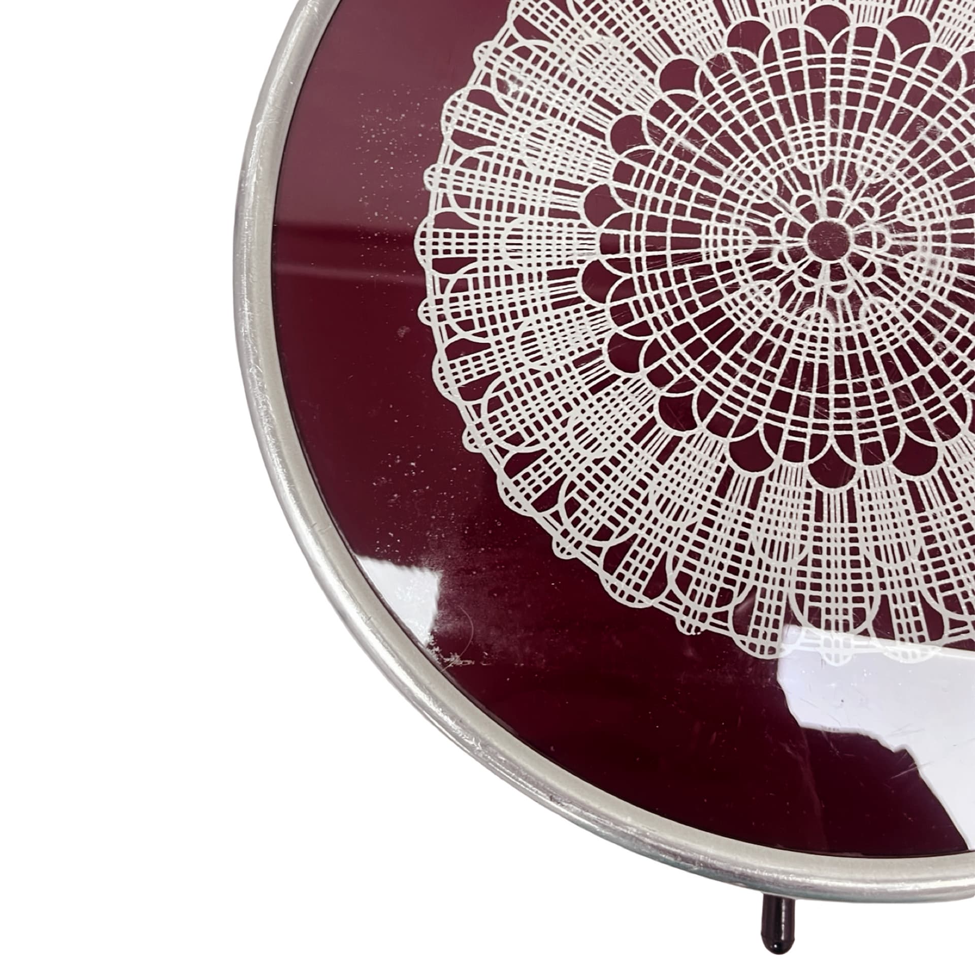 Rotating cake stand, transparent glass, silver metal, Poland, 1970s - 347958