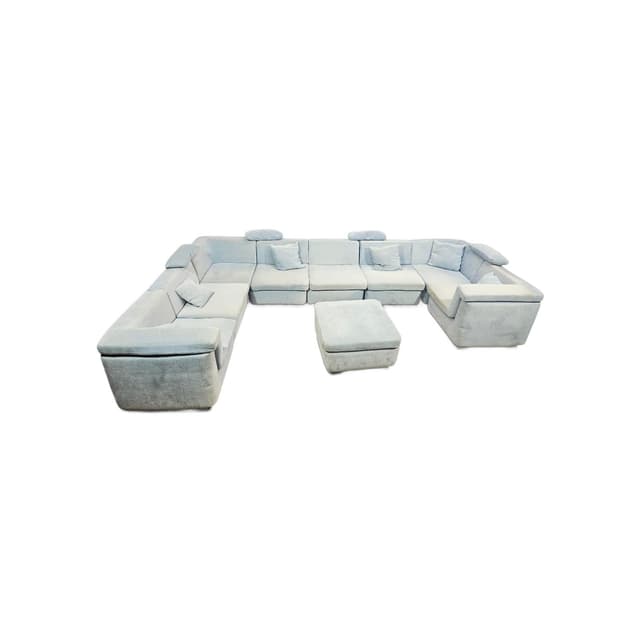 Modular corner sofa set, Rolf Benz, blue velvet, 1970s - DIMENSION