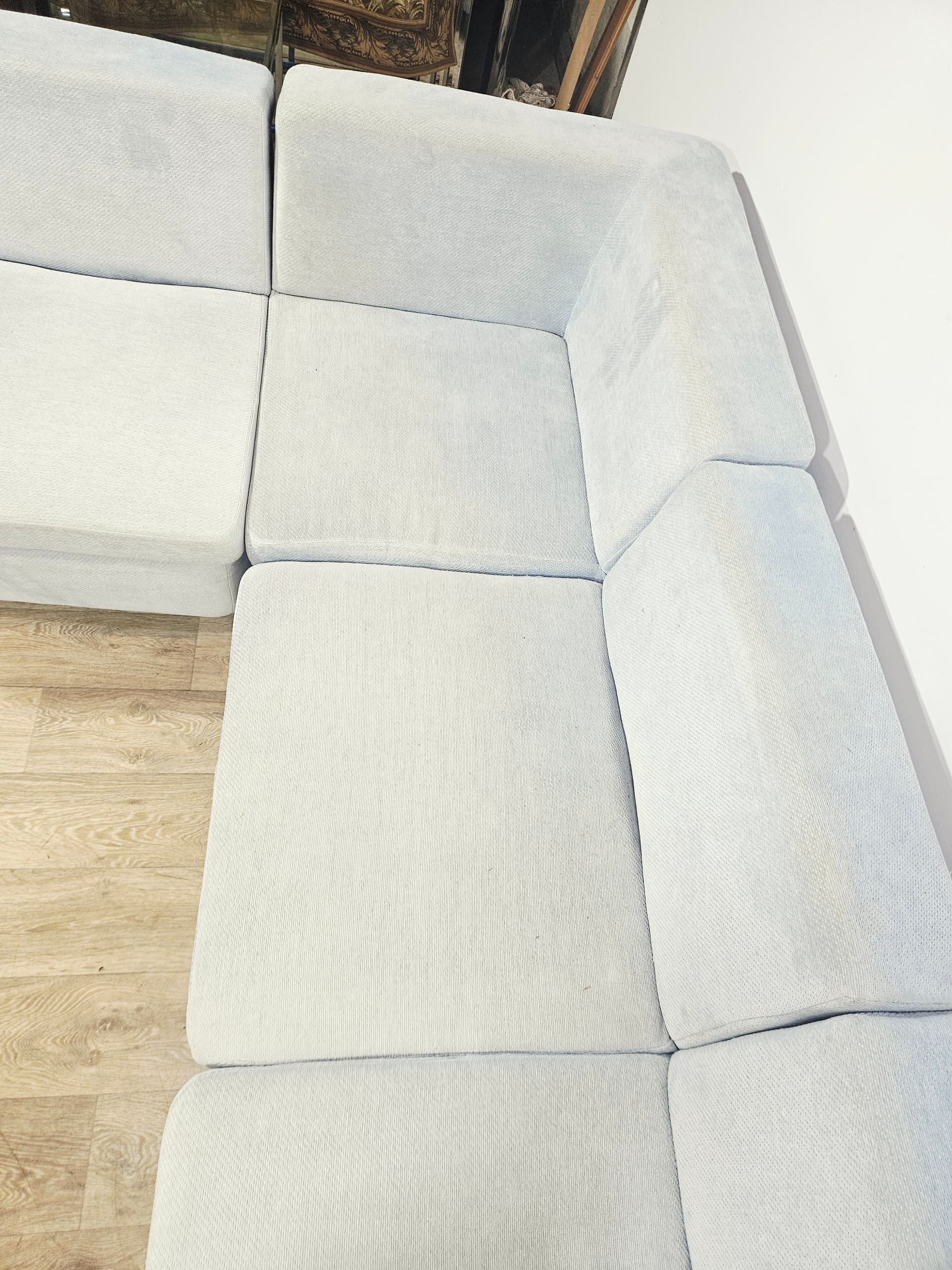 Modular corner sofa set, Rolf Benz, blue velvet, 1970s - 348078