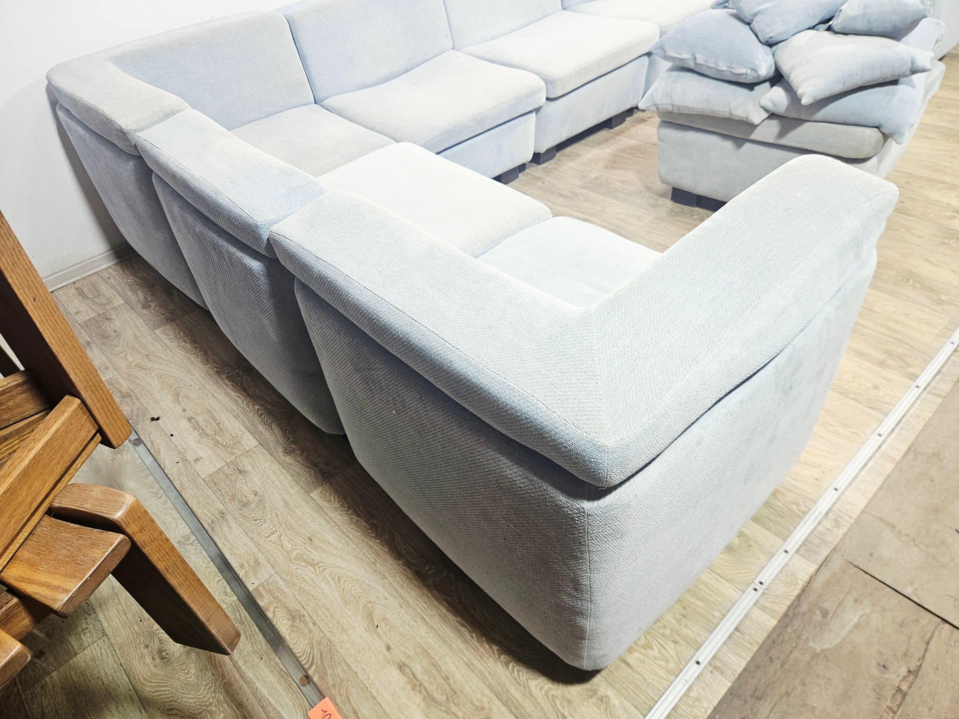 Modular corner sofa set, Rolf Benz, blue velvet, 1970s - 348080
