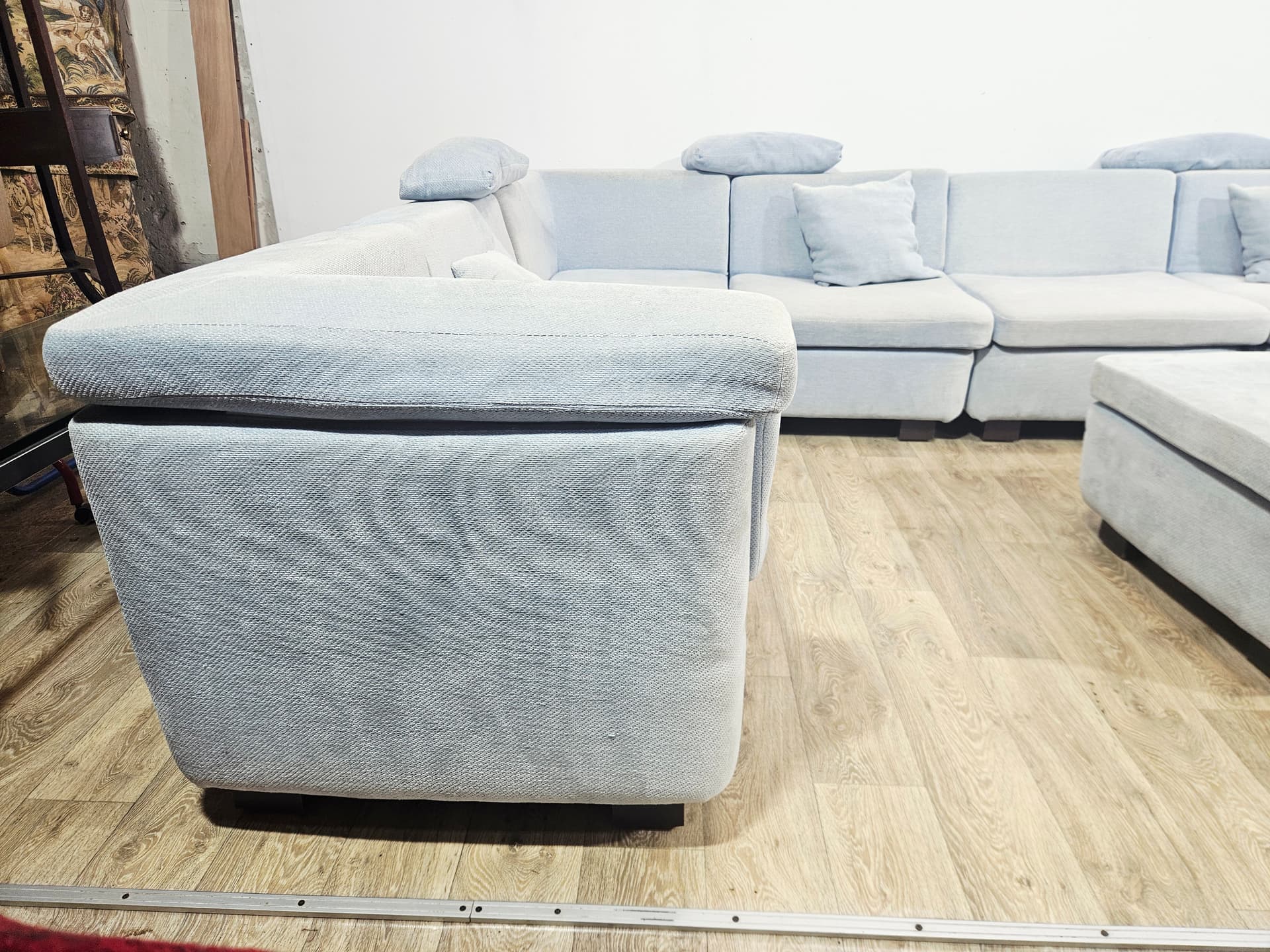 Modular corner sofa set, Rolf Benz, blue velvet, 1970s - 348072
