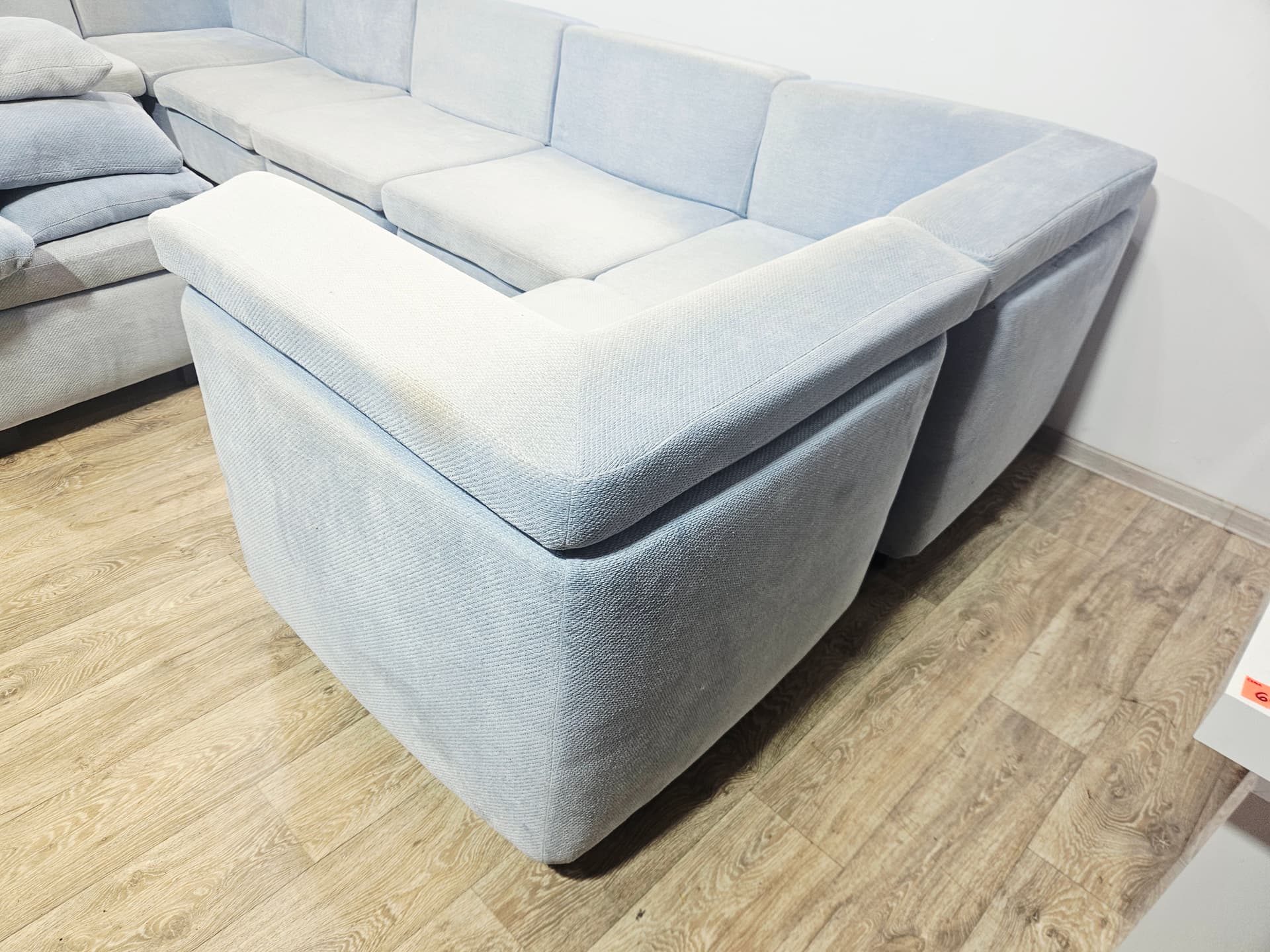 Modular corner sofa set, Rolf Benz, blue velvet, 1970s - 348074