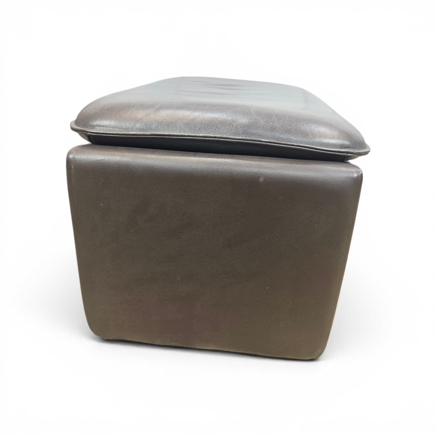Pouf, vintage, brown leather, de Sede - 348101