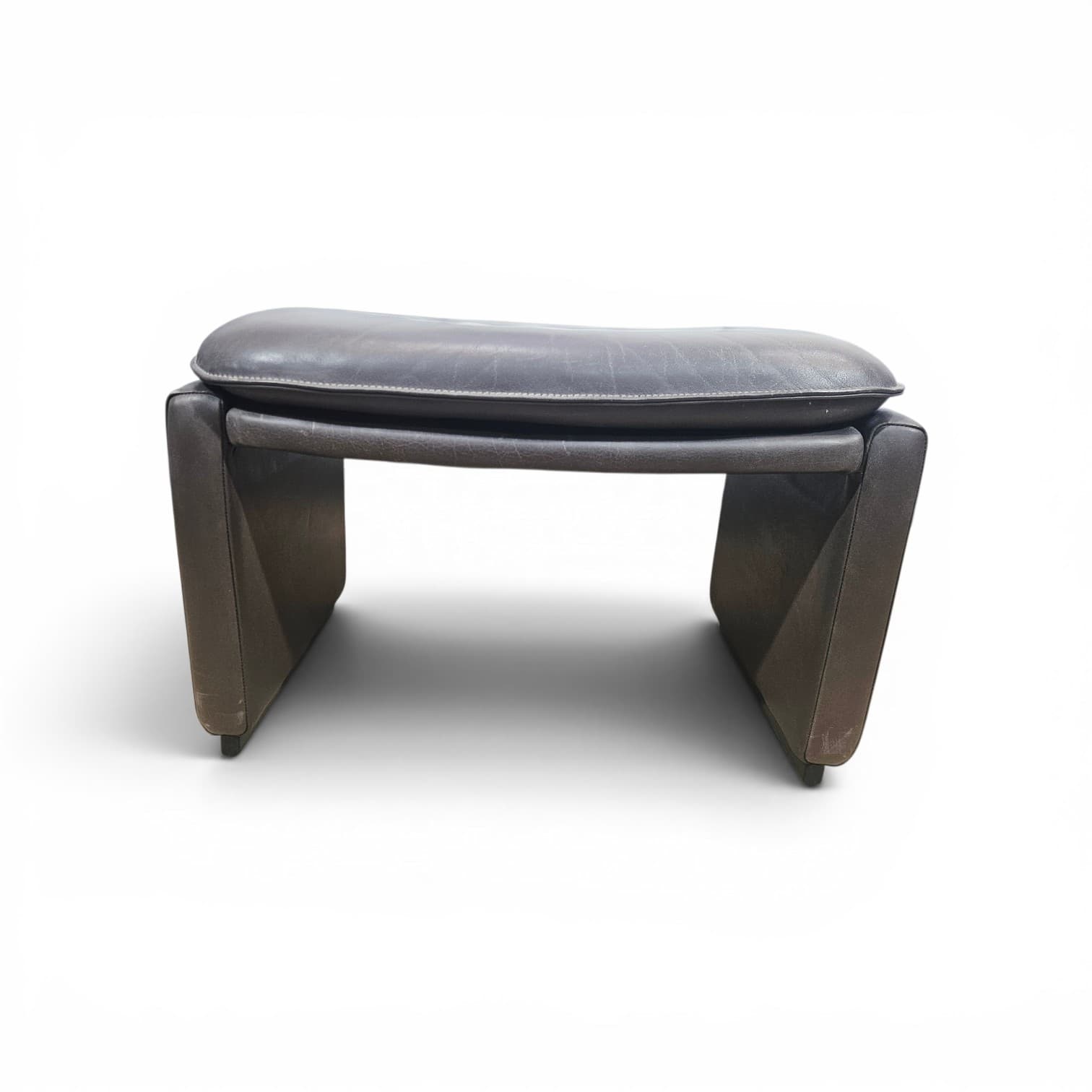 Pouf, vintage, brown leather, de Sede - 348100