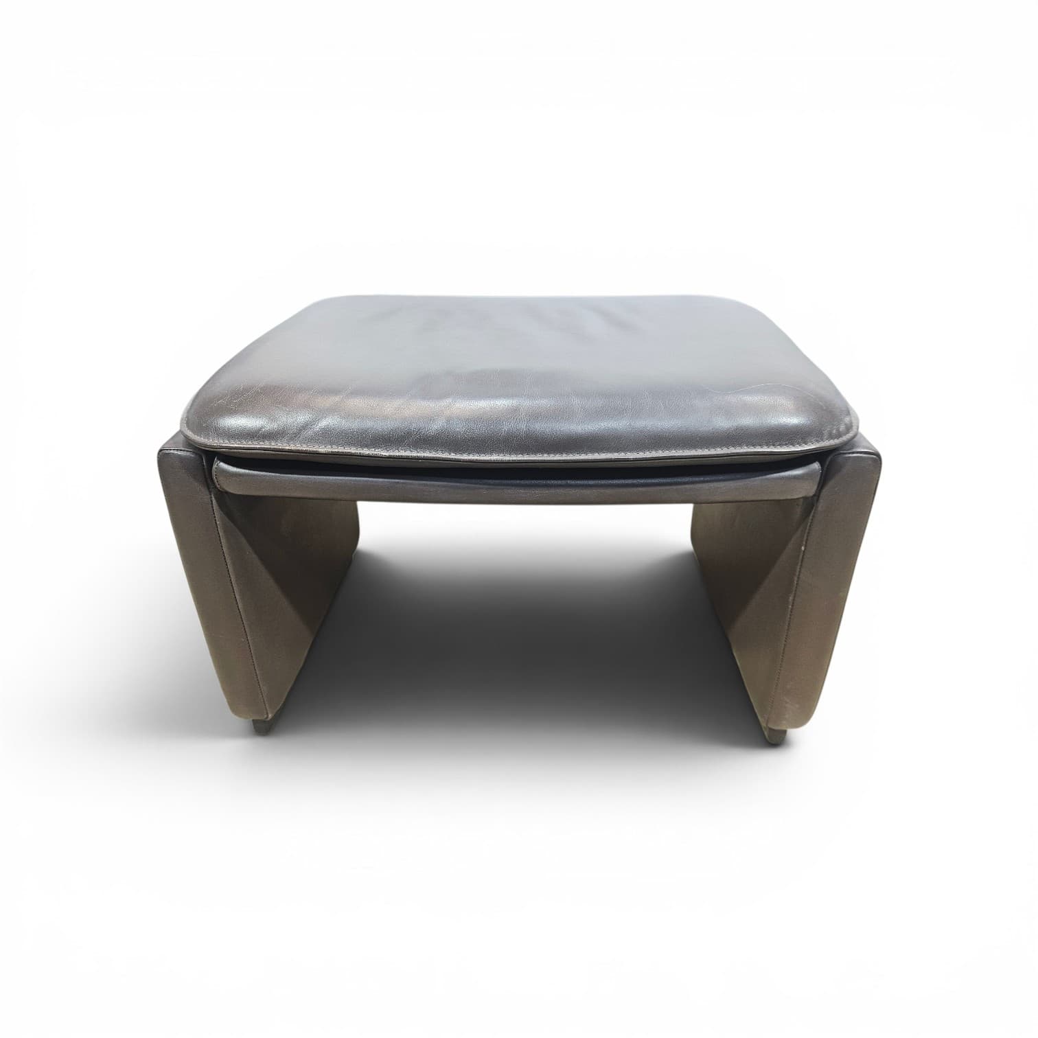 Pouf, vintage, brown leather, de Sede - 348102