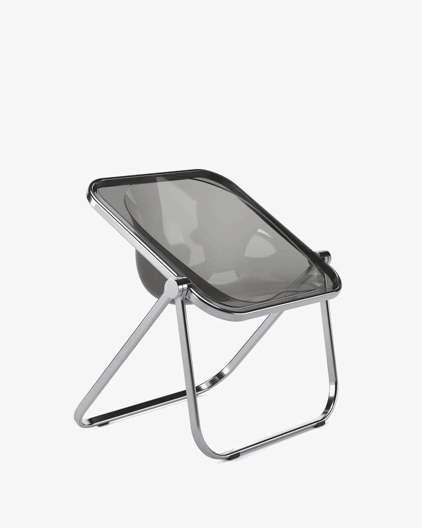 Plona armchair, chrome, black, by G. Piretti, Anonima Castelli