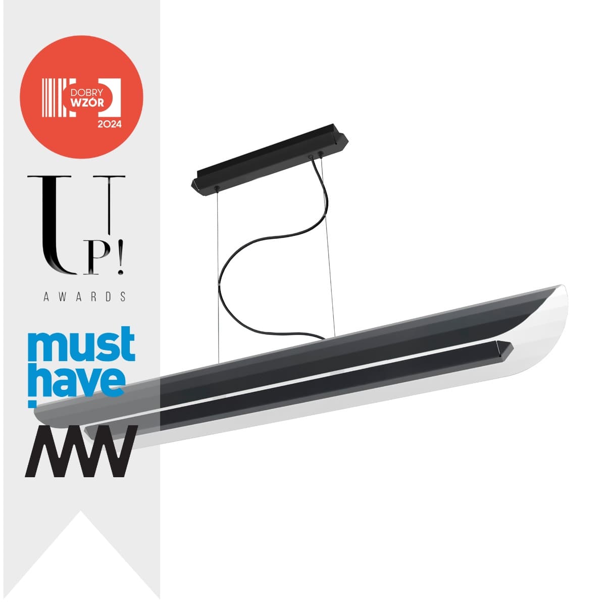 Lampa wisząca APOLIN 120 cm czarny i biały, Kaspa x Grynasz Studio - 2817