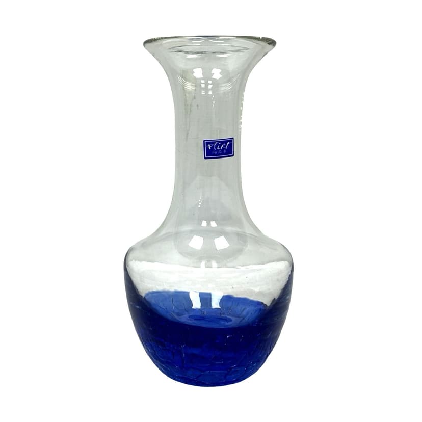 Vase Flirt, blue transparent glass, Ritzenhoff und Breker, Germany, 1990s