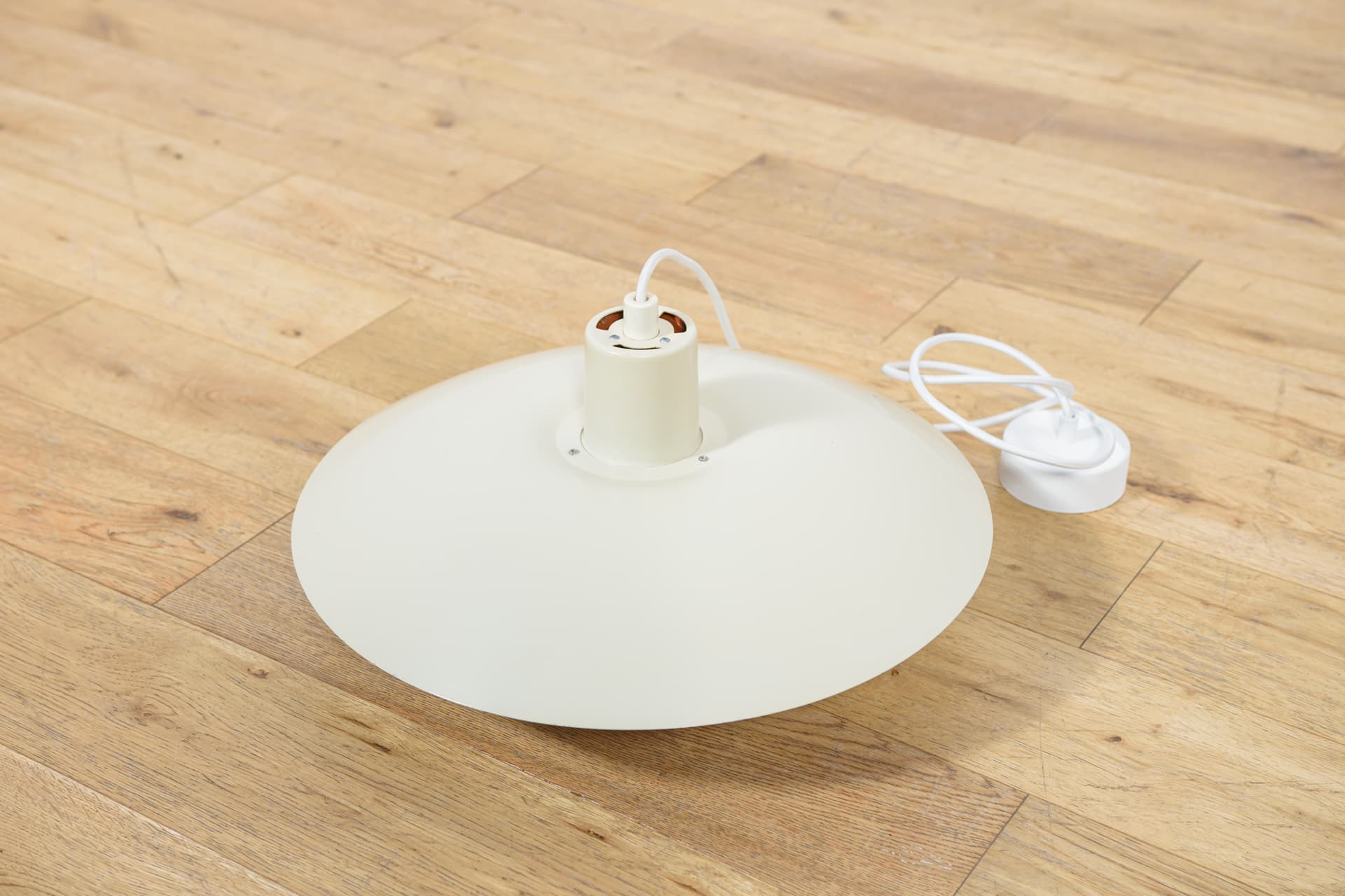 Pendant lamp PH 4/3, white metal, by P. Henningsen, Louis Poulsen, Denmark, 1960s. - 348589