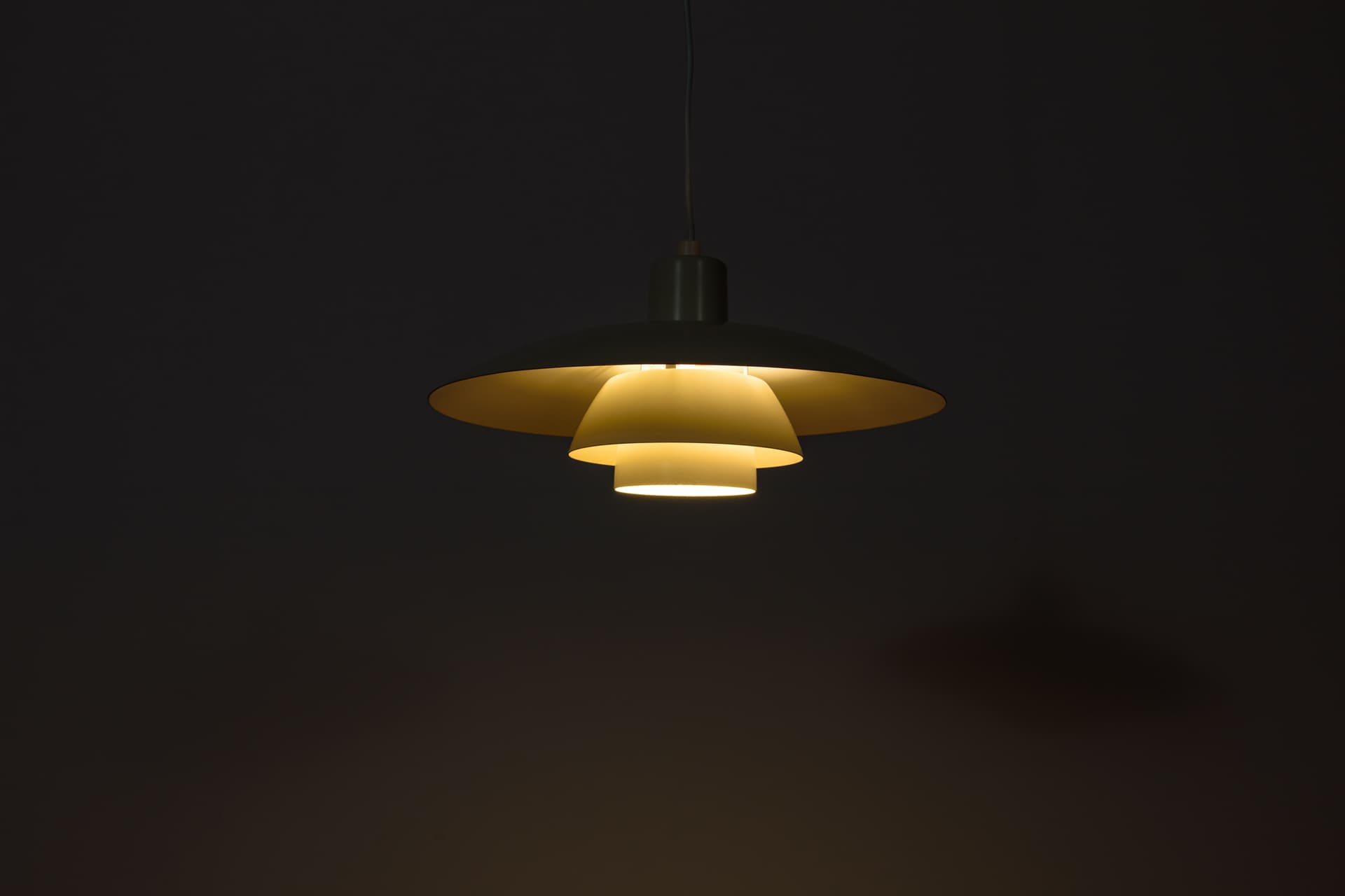 Pendant lamp PH 4/3, white metal, by P. Henningsen, Louis Poulsen, Denmark, 1960s. - 348591