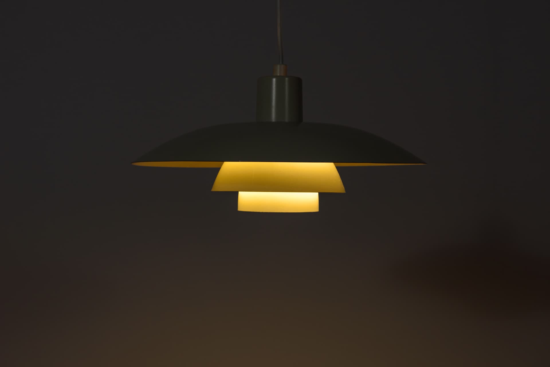 Pendant lamp PH 4/3, white metal, by P. Henningsen, Louis Poulsen, Denmark, 1960s. - 348590
