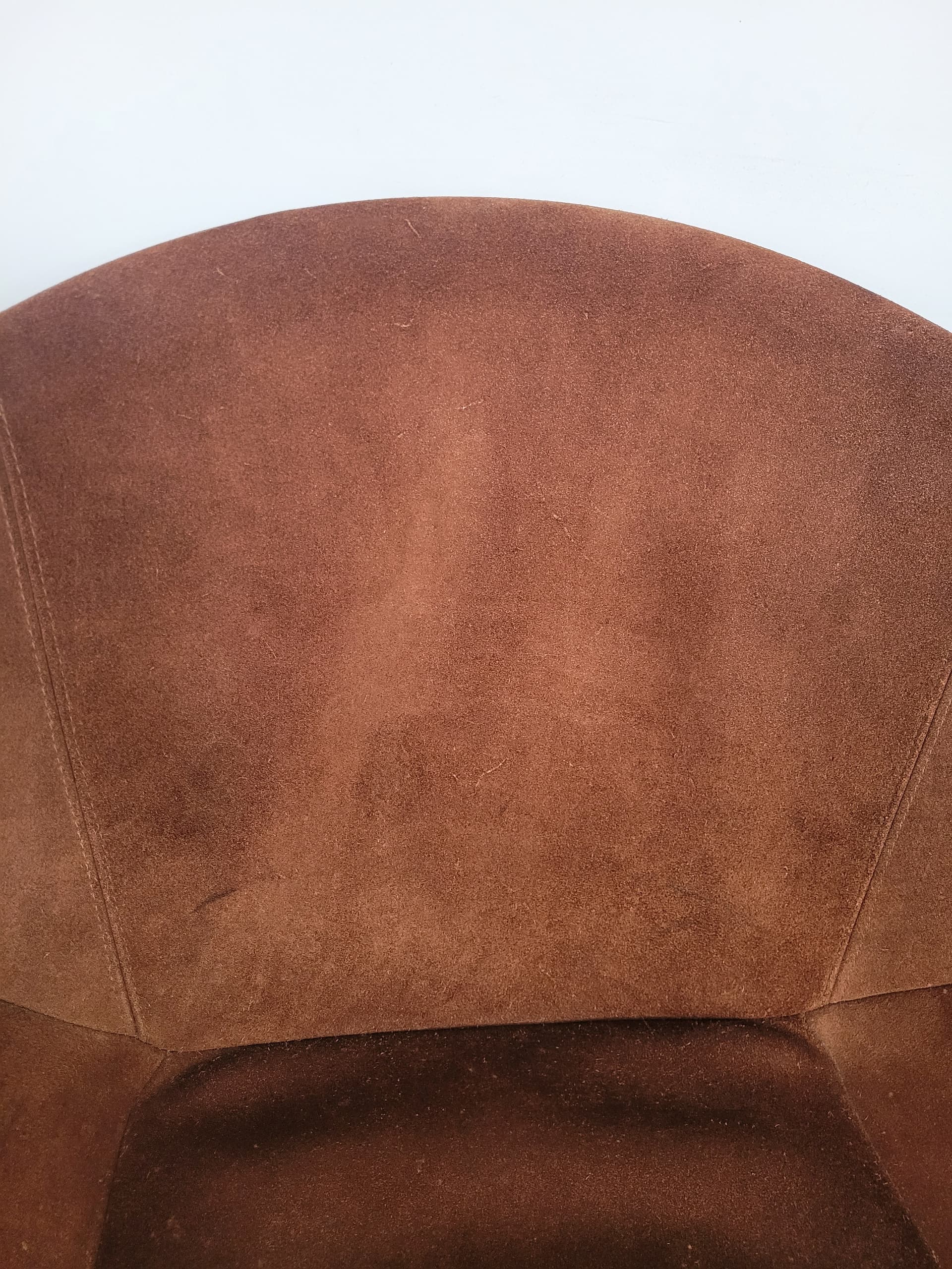 Armchair Balloon, brown suede, black metal, Lusch & Co, Germany, 1960s. - 348618