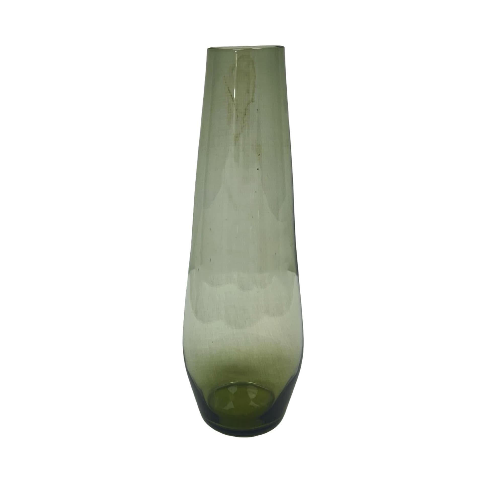 Vase Turmalin, green, crystal, by W. Wagenfeld, WMF, Germany, 1960s.