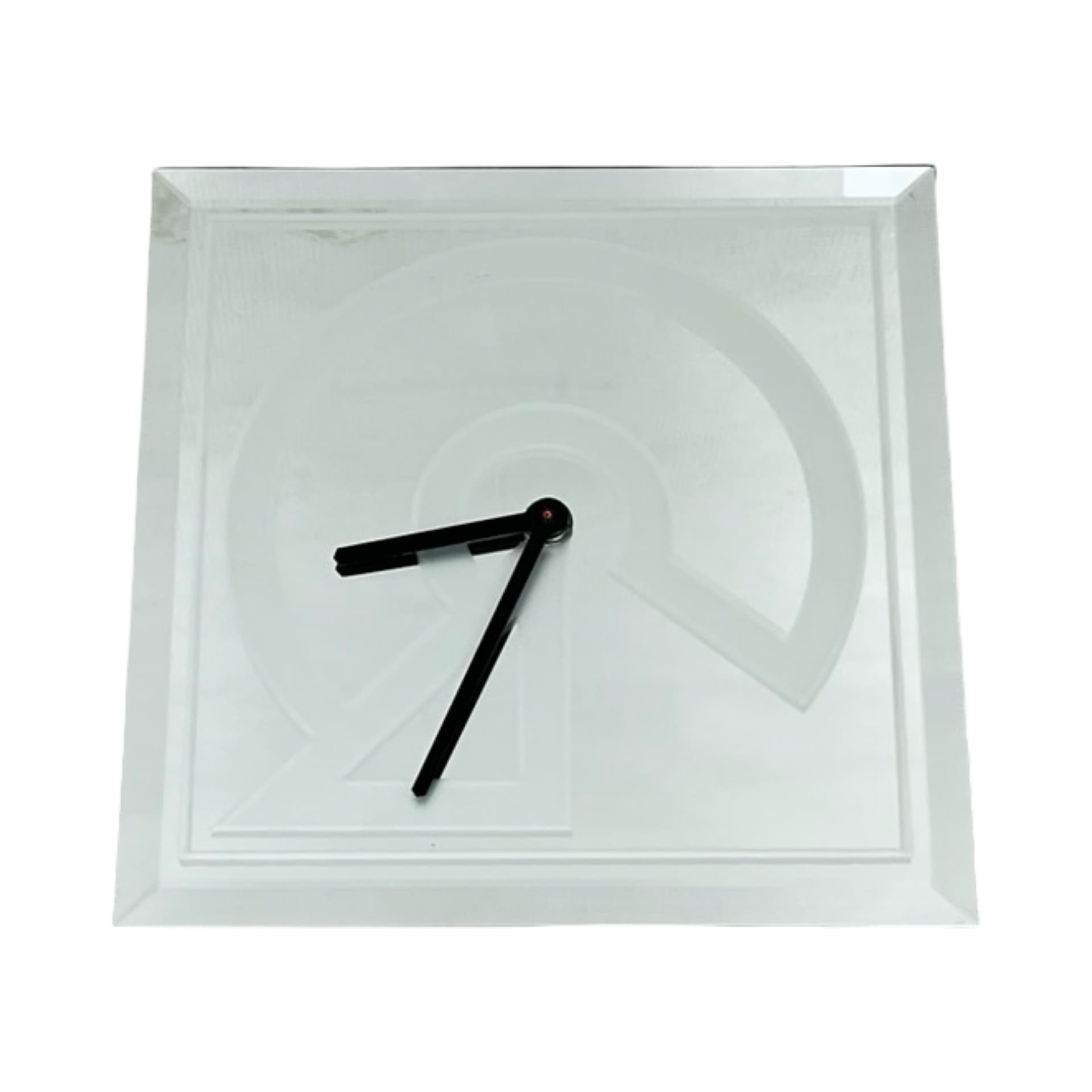 Wall clock, mirrored silver, glass, Kienzle, Germany, 1980s. - 348649