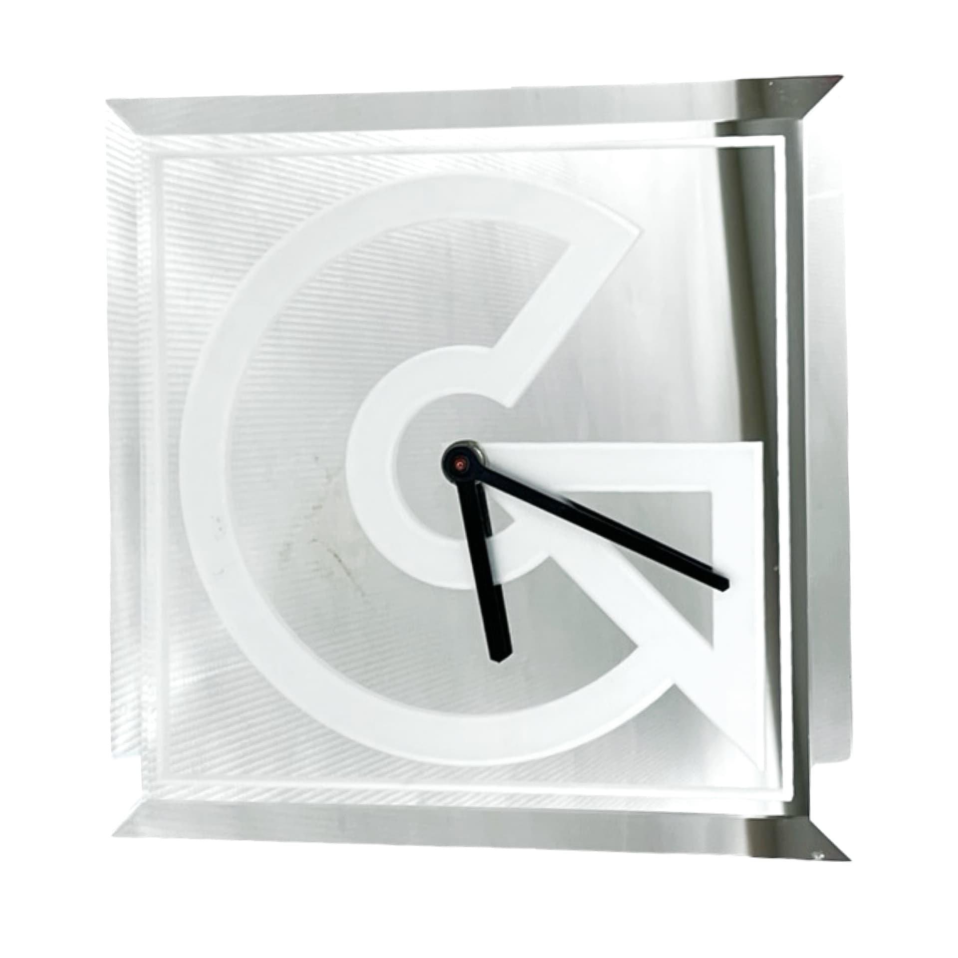 Wall clock, mirrored silver, glass, Kienzle, Germany, 1980s. - 348653