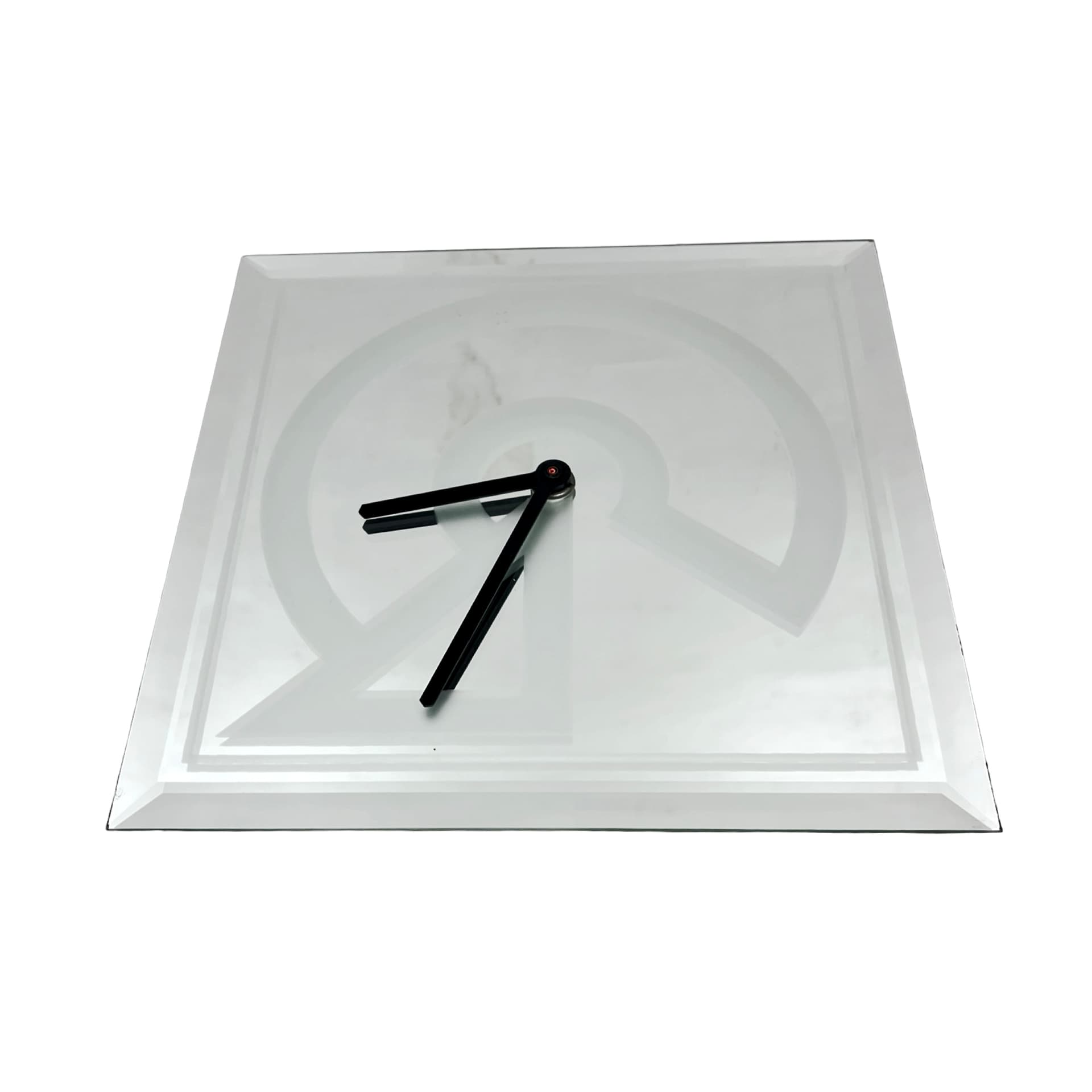 Wall clock, mirrored silver, glass, Kienzle, Germany, 1980s. - 348651