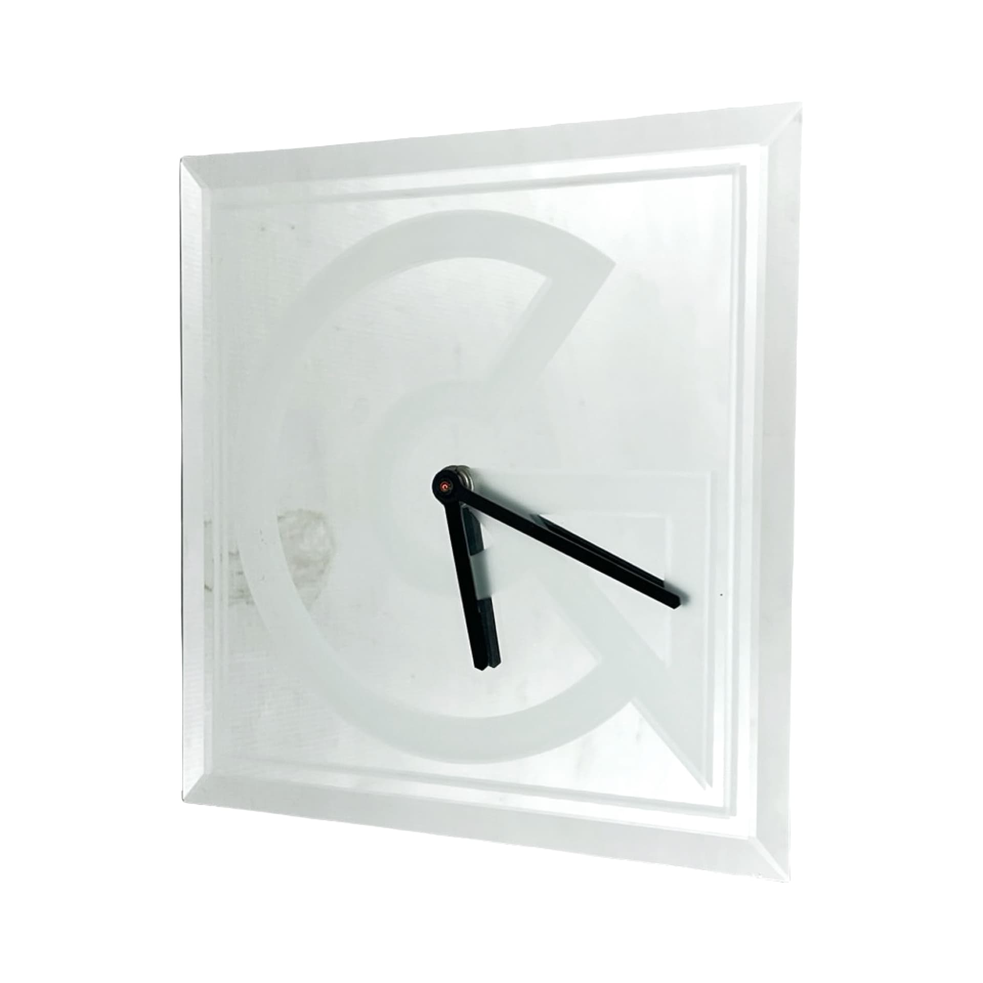 Wall clock, mirrored silver, glass, Kienzle, Germany, 1980s. - 348652