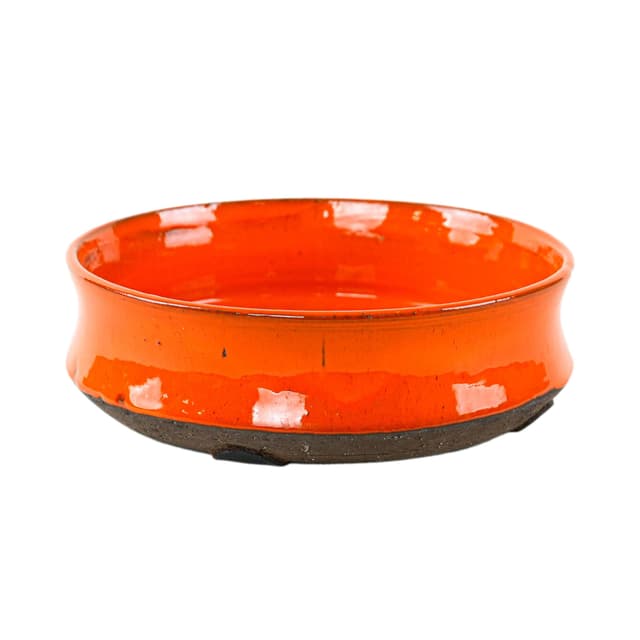 Bowl, orange, ceramics, Denmark, 1960s. - DIMENSION