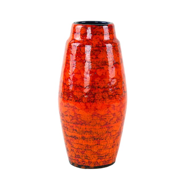 Vase, orange, ceramics, Germany, 1960s. - DIMENSION