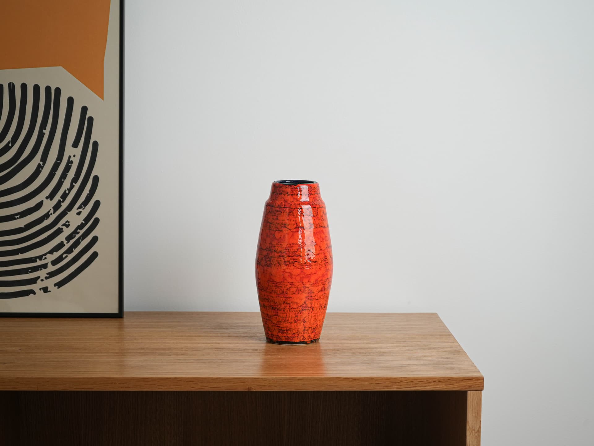 Vase, orange, ceramics, Germany, 1960s. - 348937