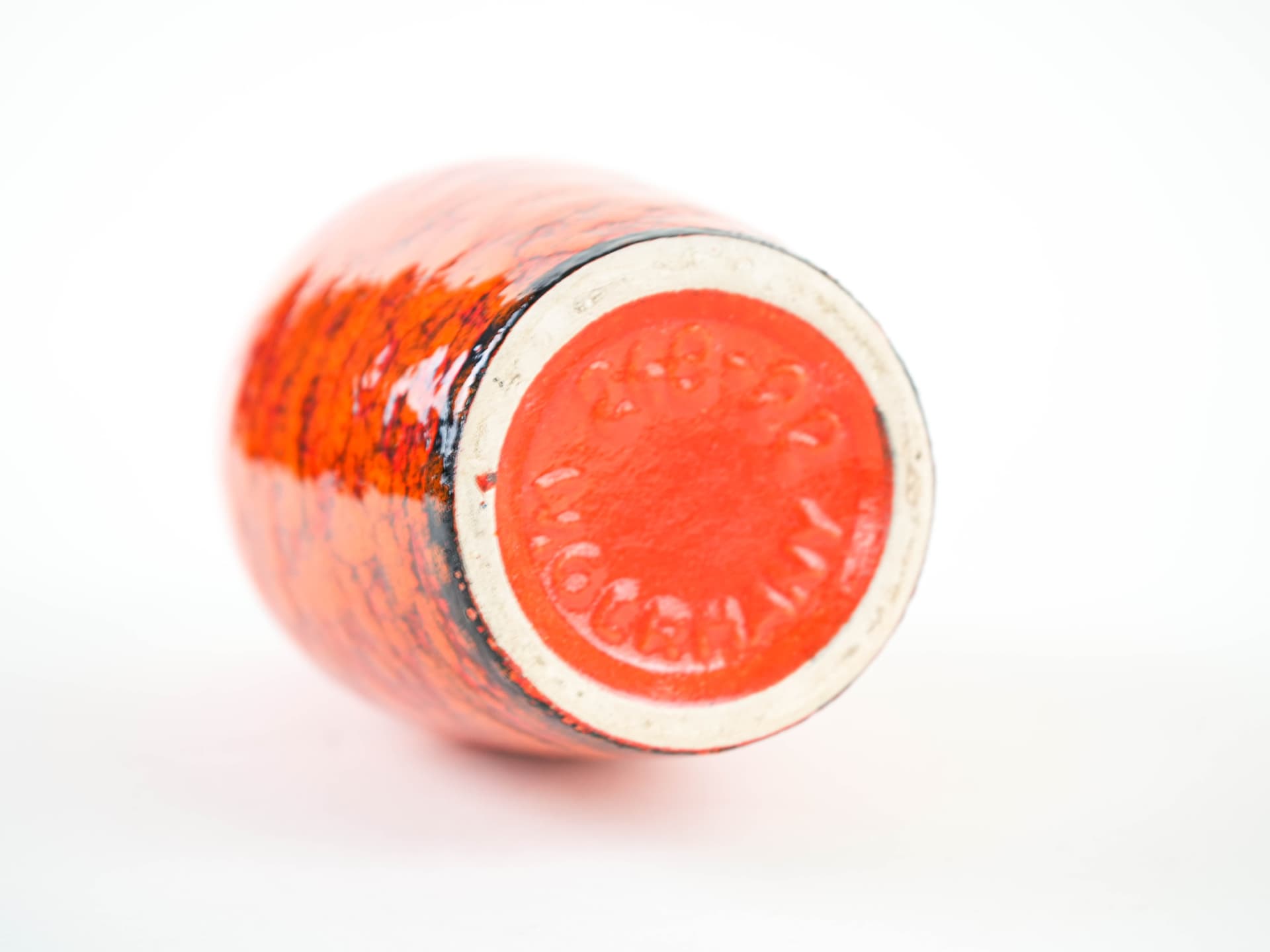 Vase, orange, ceramics, Germany, 1960s. - 348934