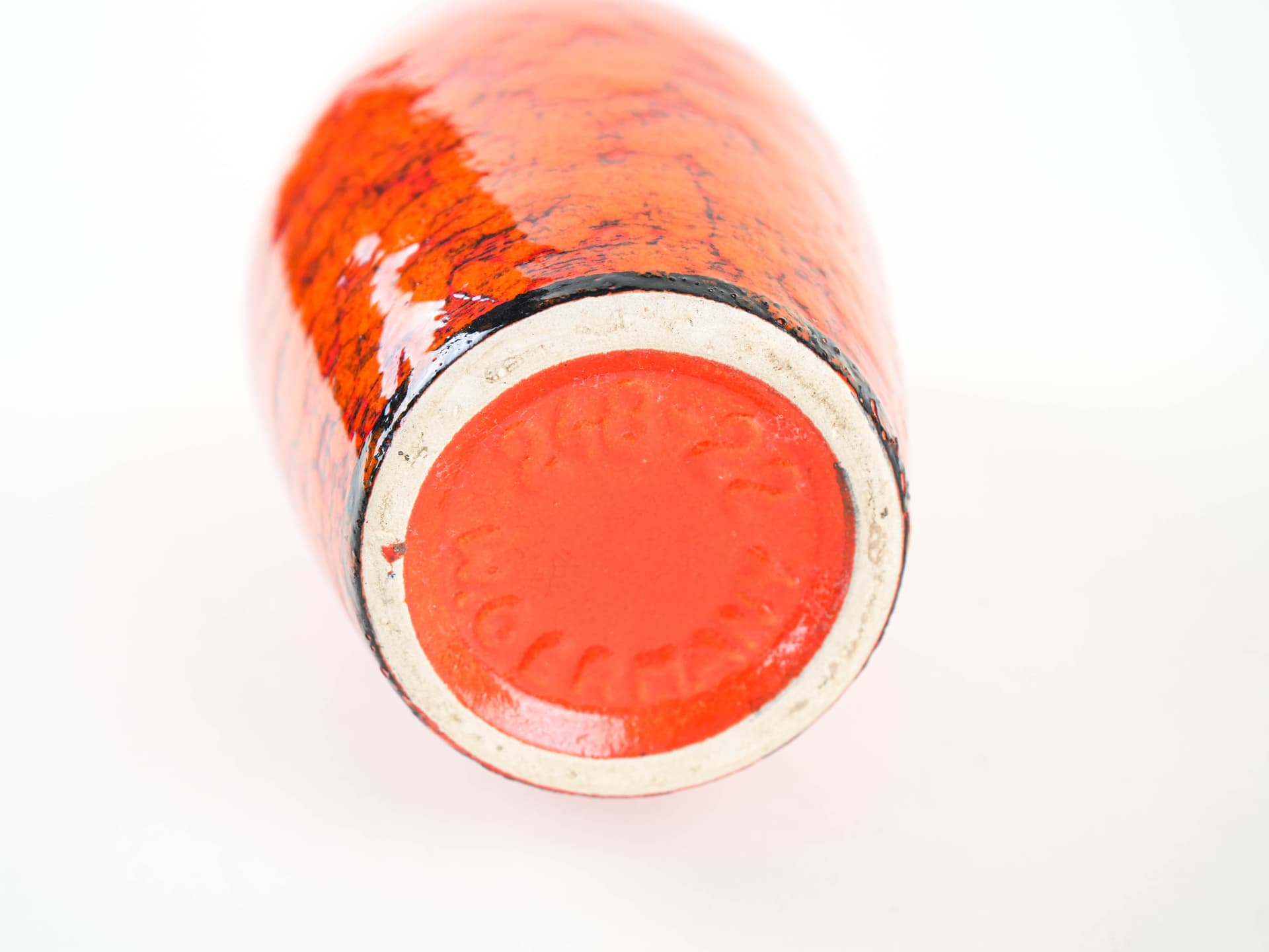 Vase, orange, ceramics, Germany, 1960s. - 348936