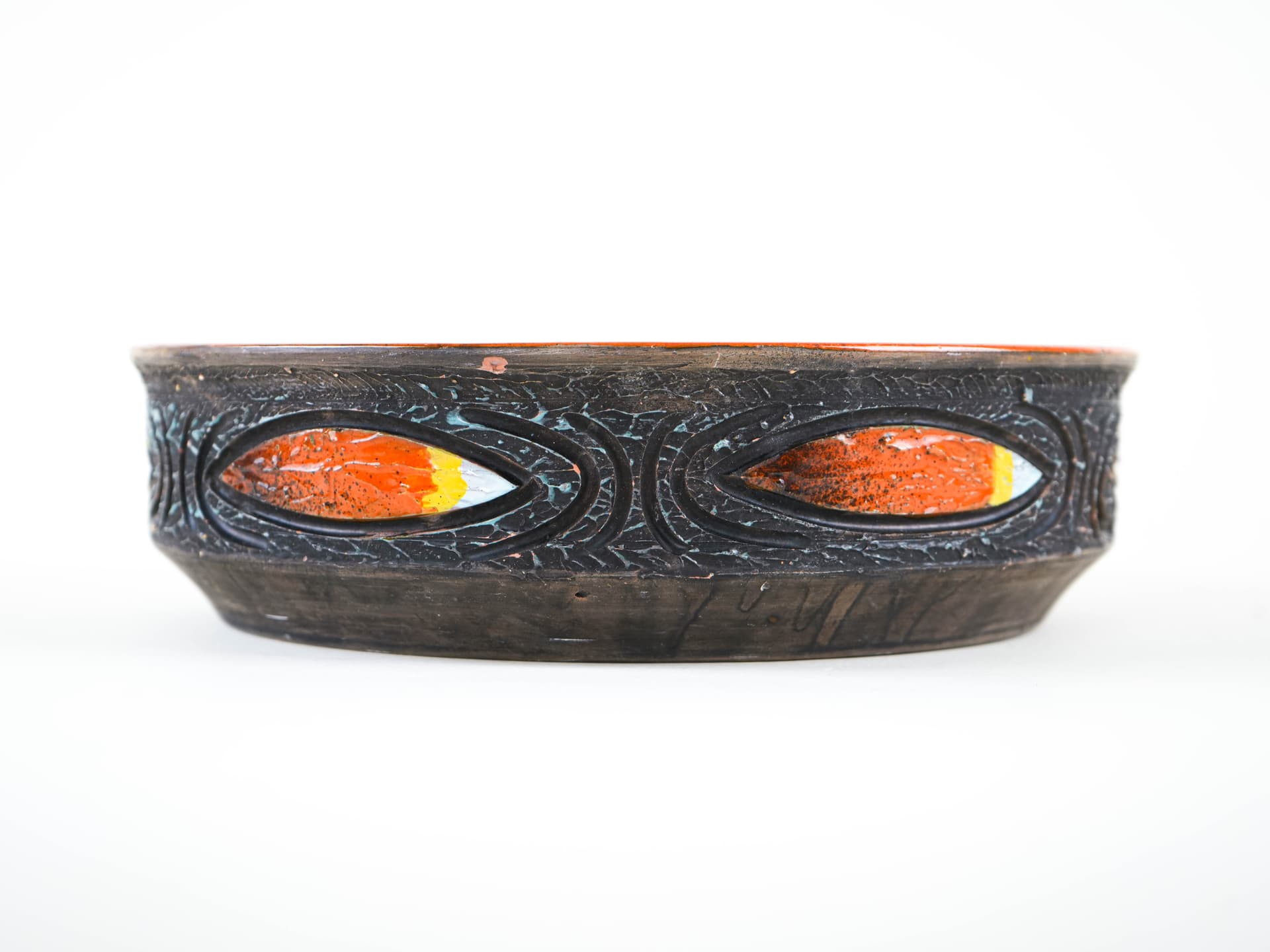 Bowl, orange ceramic, Sweden, 1970s. - 348951