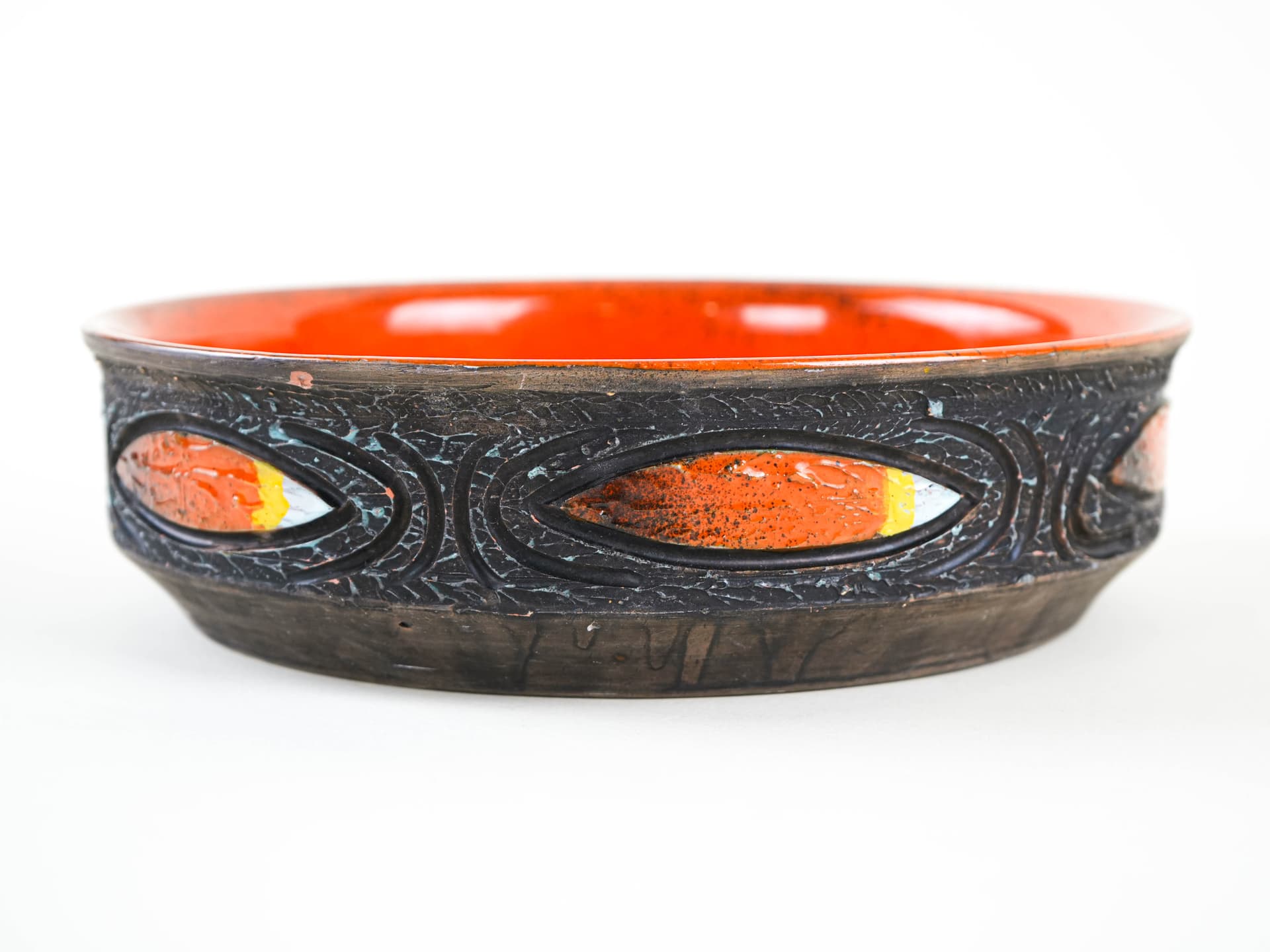 Bowl, orange ceramic, Sweden, 1970s. - 348954