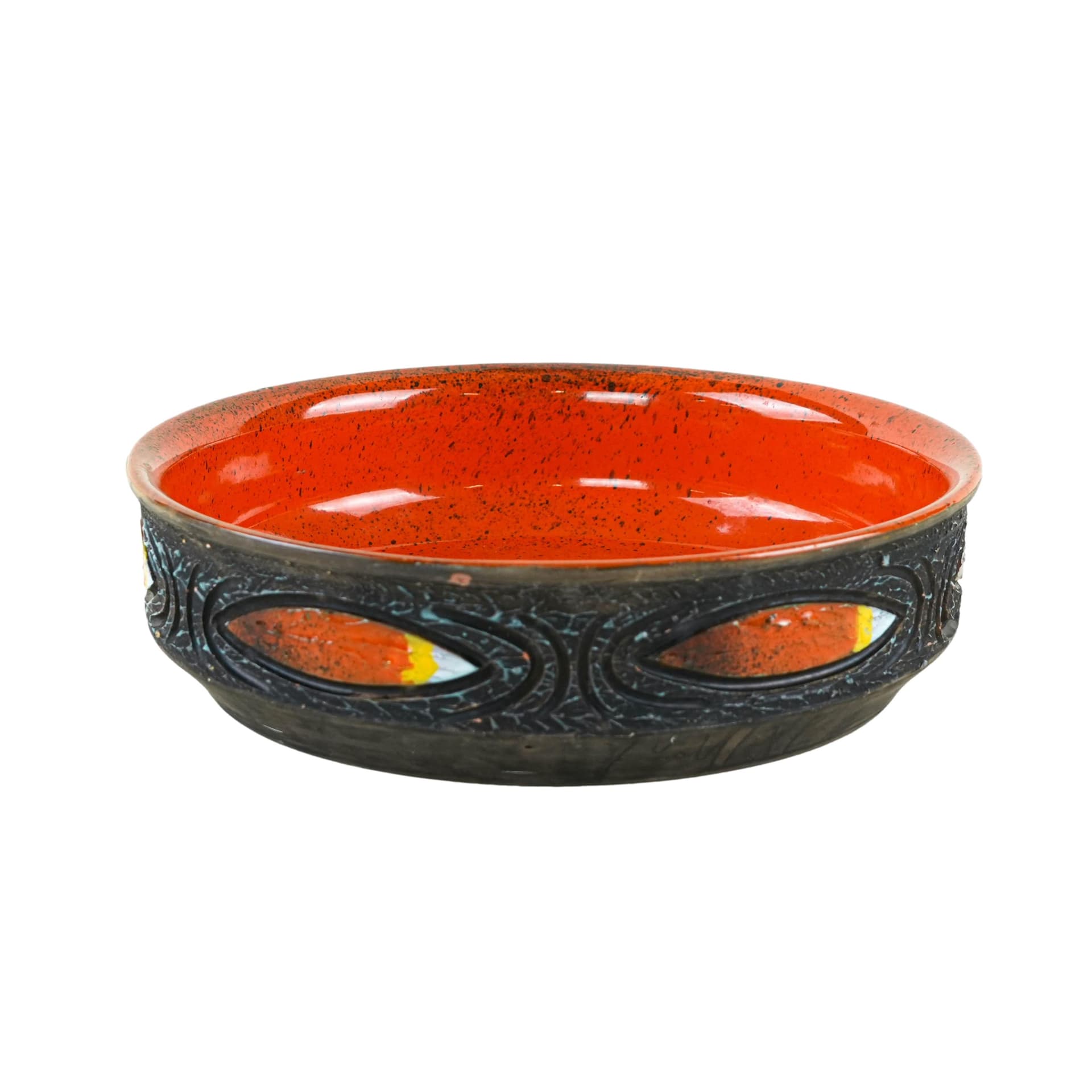 Bowl, orange ceramic, Sweden, 1970s.
