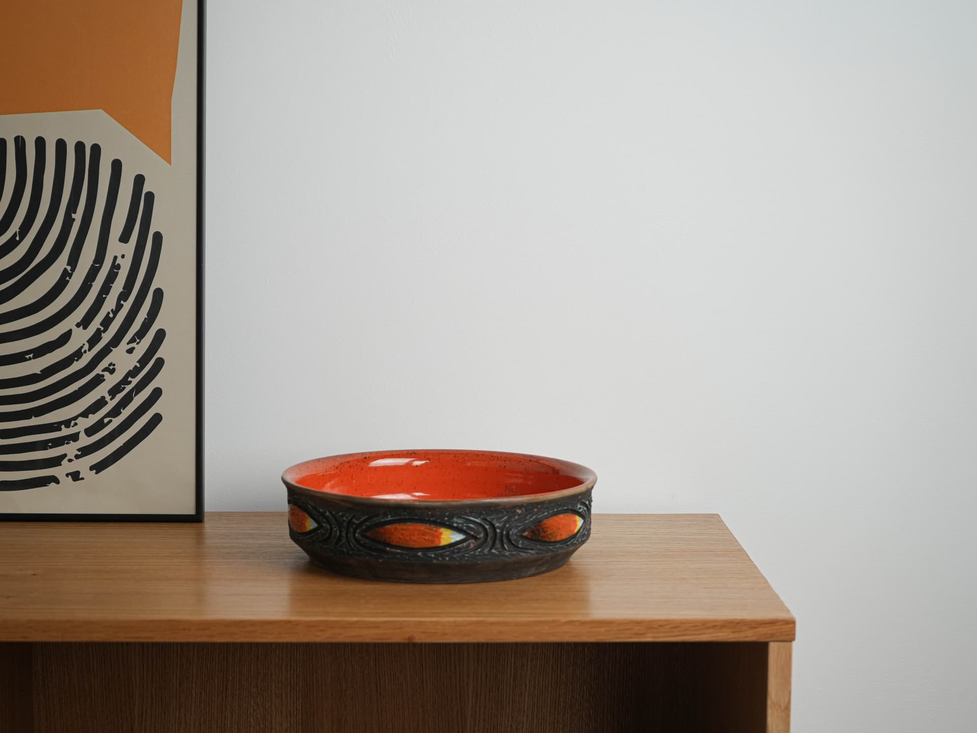 Bowl, orange ceramic, Sweden, 1970s. - 348952