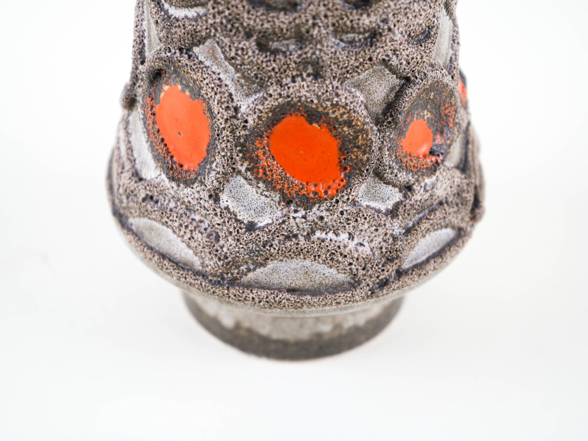Vase, grey orange, ceramics, Strehla, Germany, 1960s. - 348964