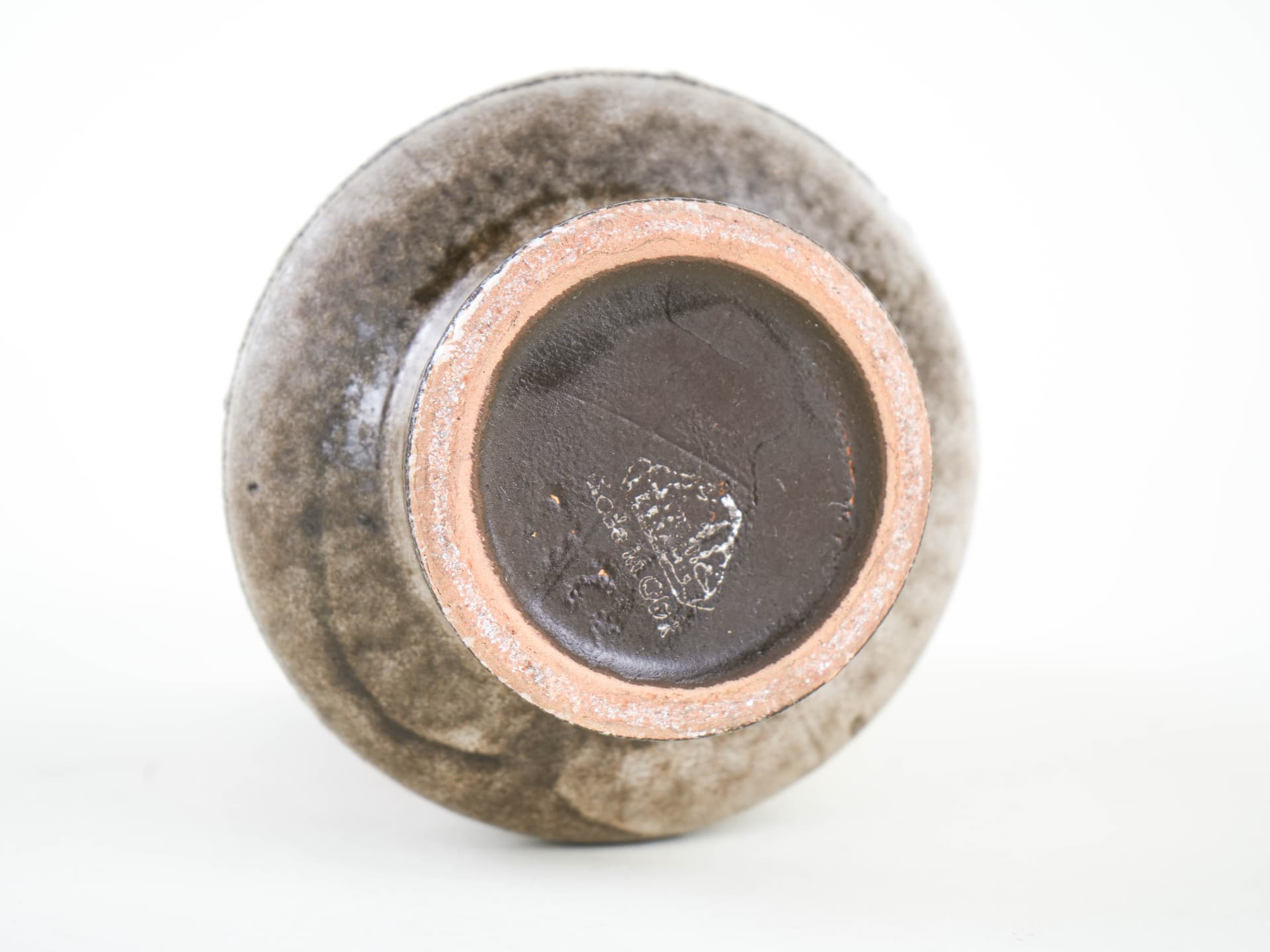 Vase, grey orange, ceramics, Strehla, Germany, 1960s. - 348962