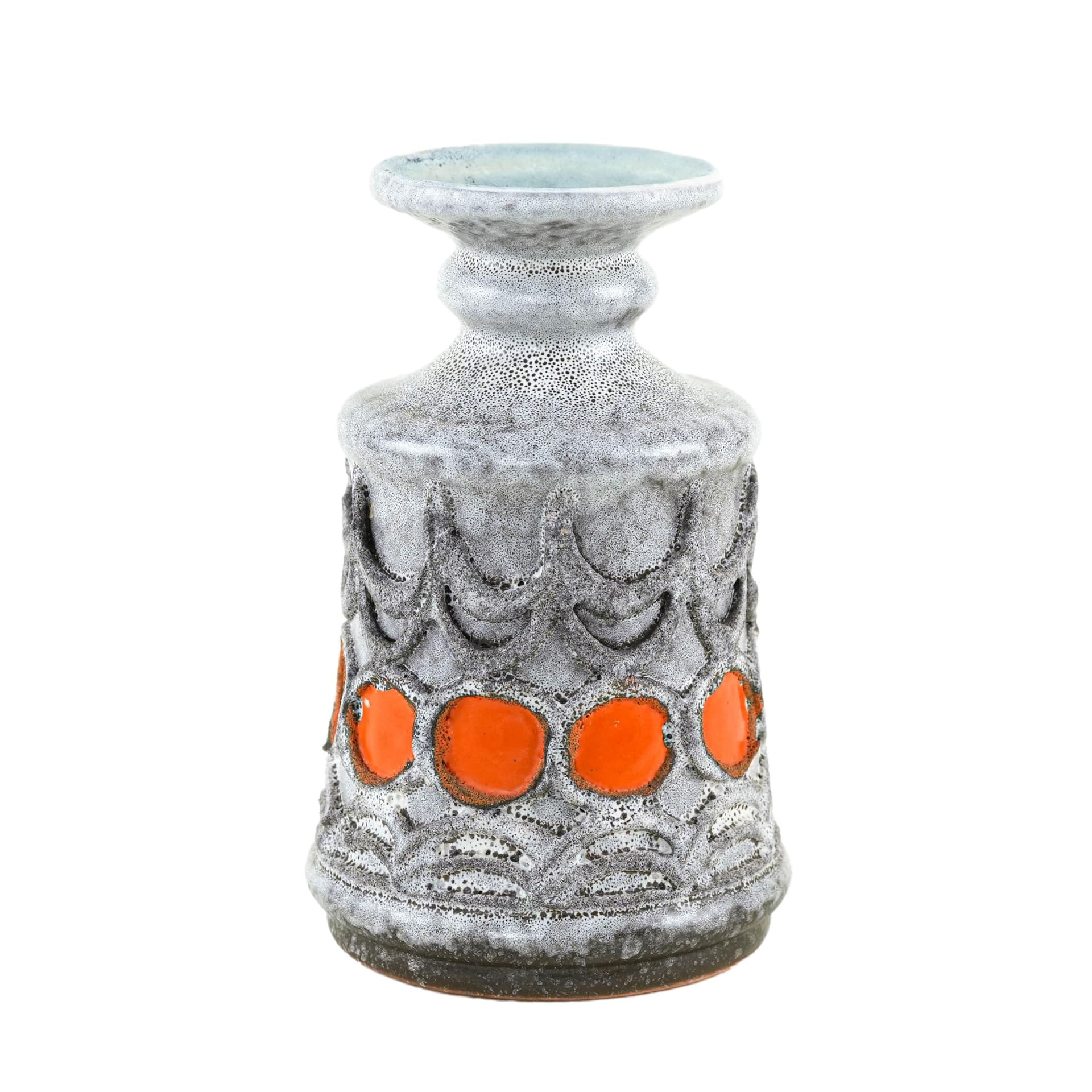 Vase, grey orange, ceramics, Strehla, Germany, 1960s