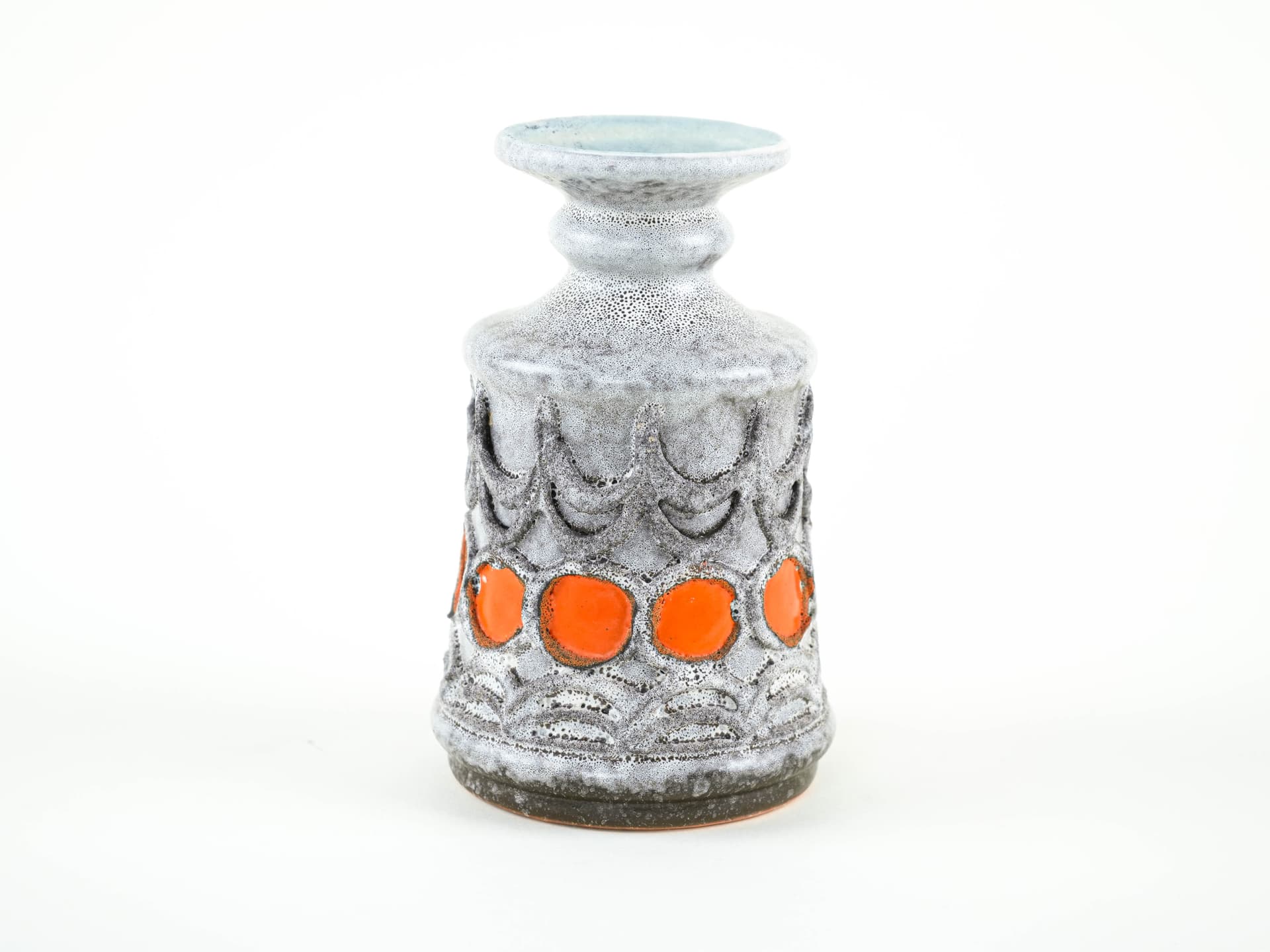 Vase, grey orange, ceramics, Strehla, Germany, 1960s - 348990