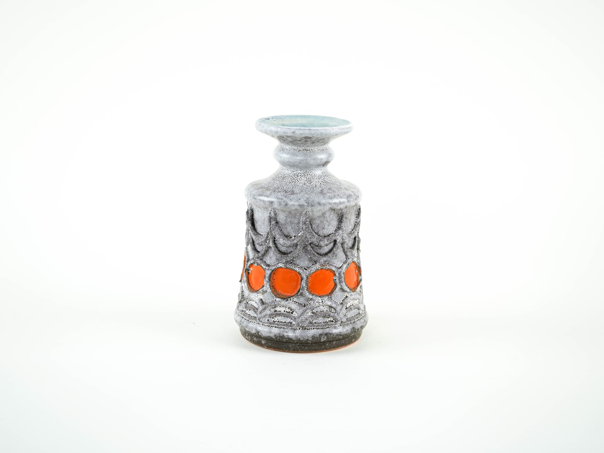 Vase, grey orange, ceramics, Strehla, Germany, 1960s - 348991