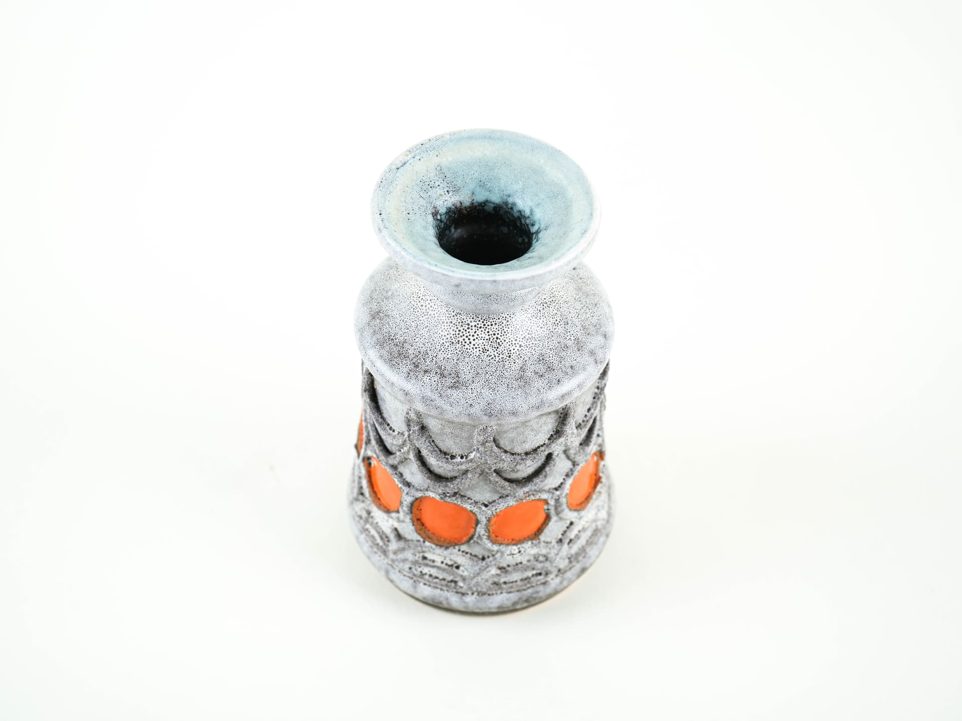 Vase, grey orange, ceramics, Strehla, Germany, 1960s - 348992