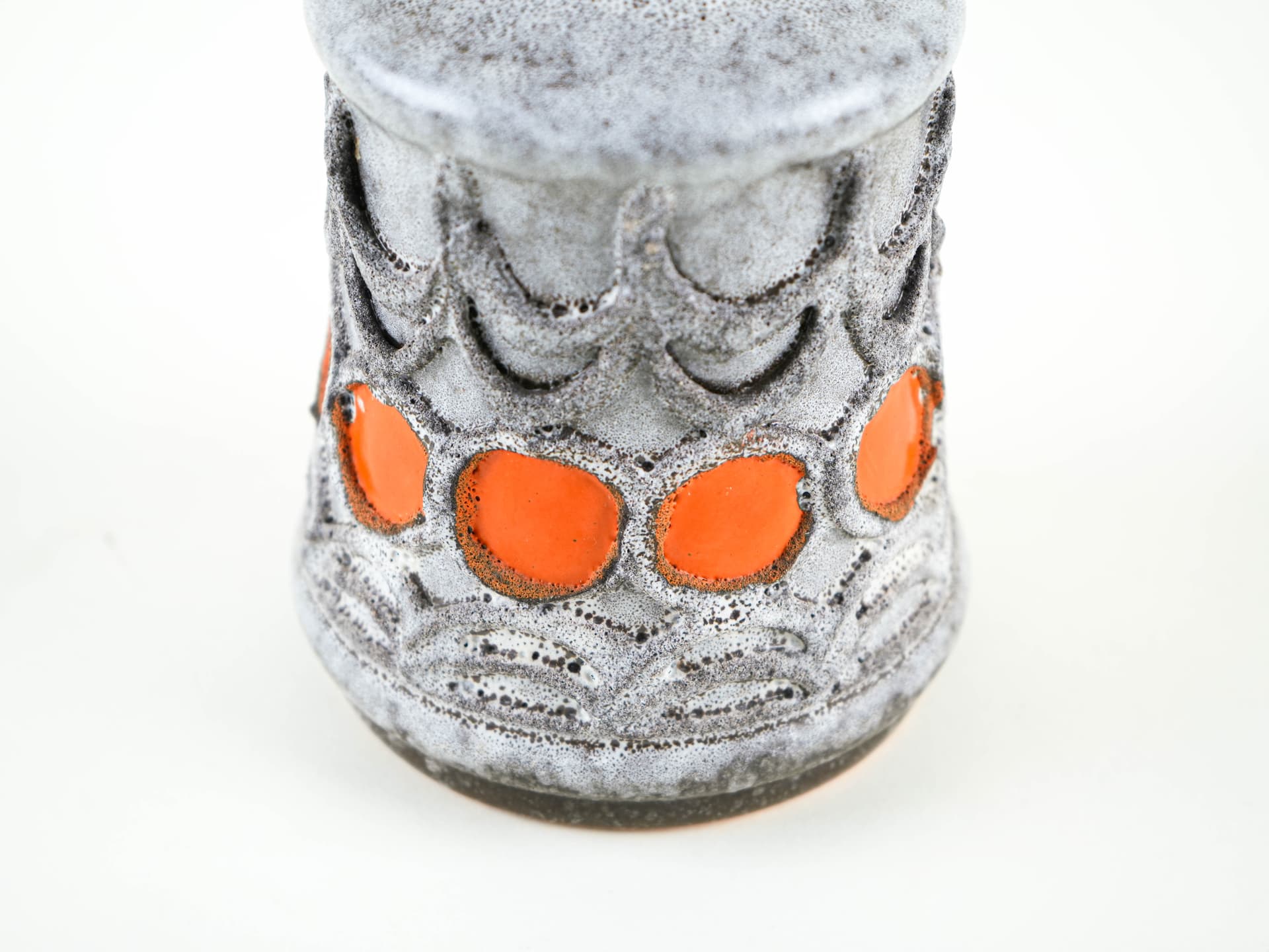 Vase, grey orange, ceramics, Strehla, Germany, 1960s - 348994