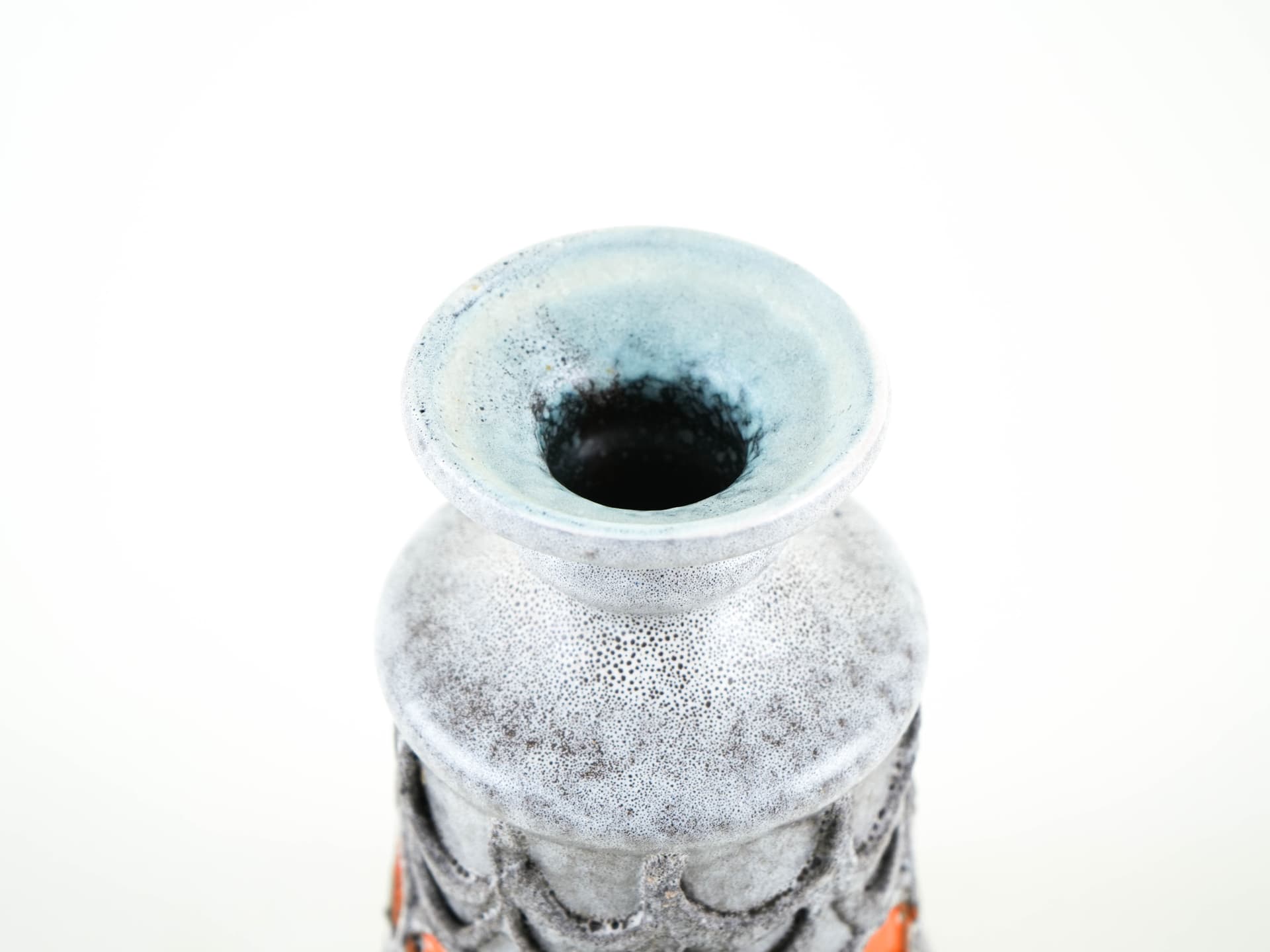 Vase, grey orange, ceramics, Strehla, Germany, 1960s - 348993