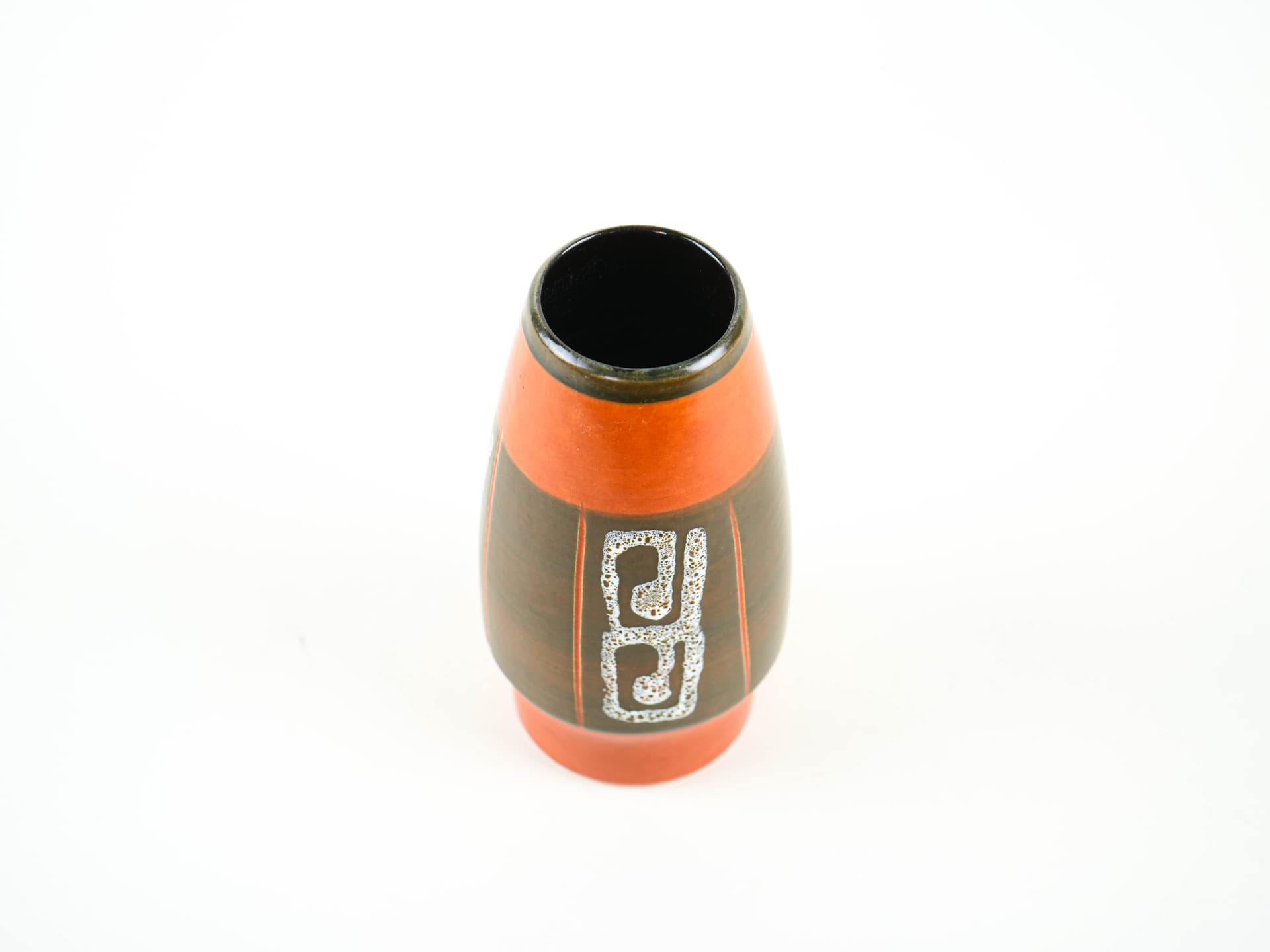 Vase geometric, orange, ceramics, Germany, 1970s. - 349059
