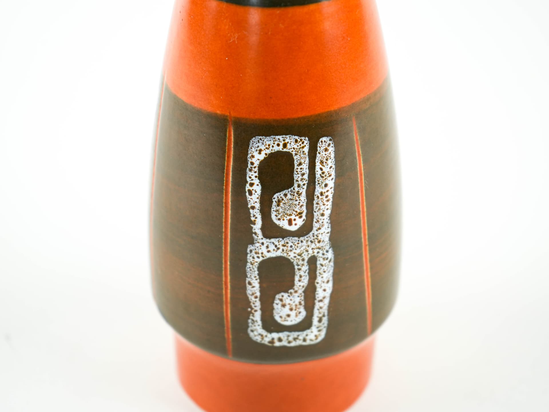 Vase geometric, orange, ceramics, Germany, 1970s. - 349060