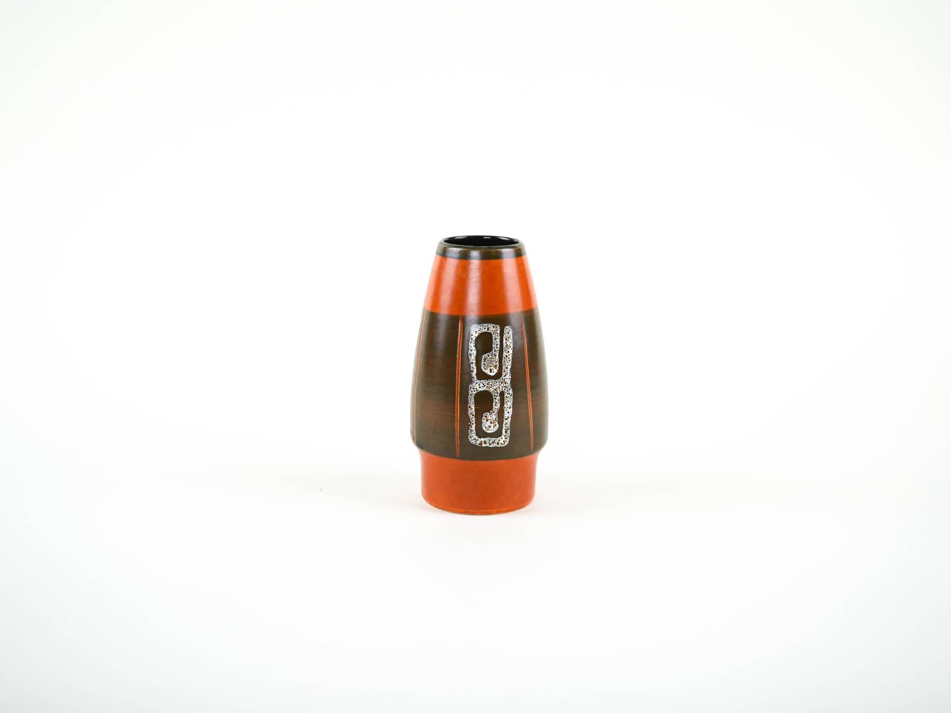 Vase geometric, orange, ceramics, Germany, 1970s. - 349055