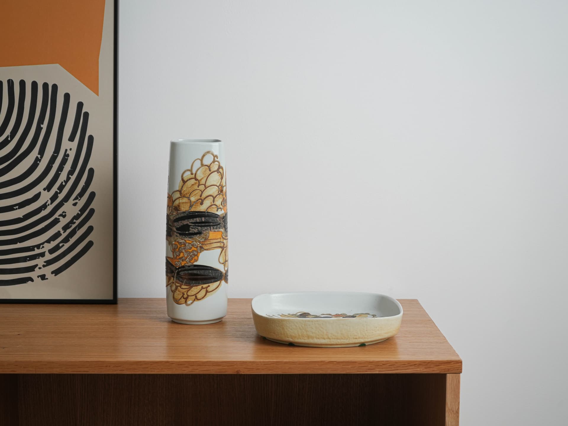 Platter, cream ceramic, Royal Copenhagen, Denmark, 1960s. - 349086