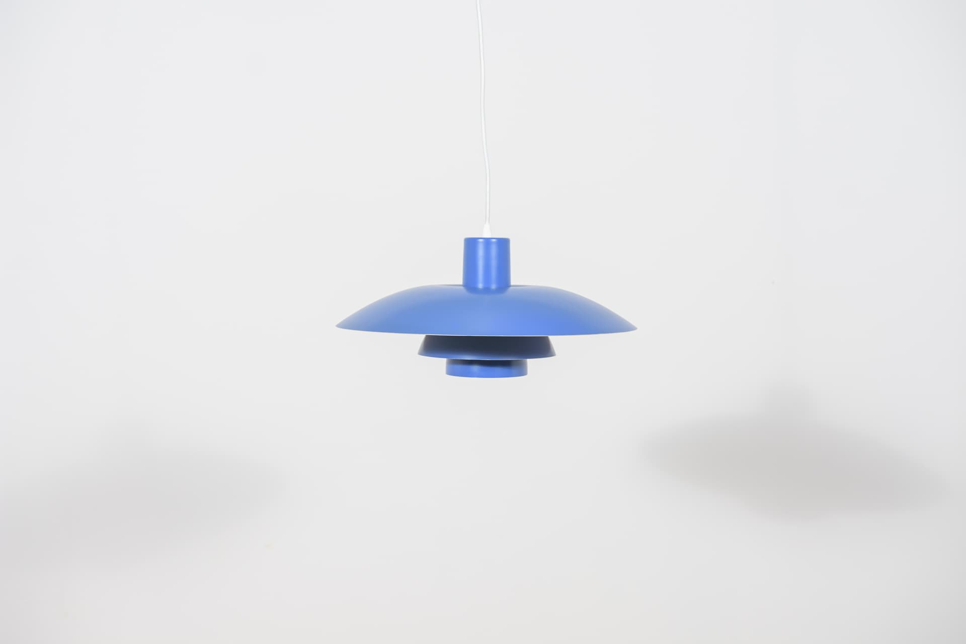 Pendant lamp PH 4/3, blue black metal, by P. Henningsen, Louis Poulsen, Denmark, 1960s. - 349163