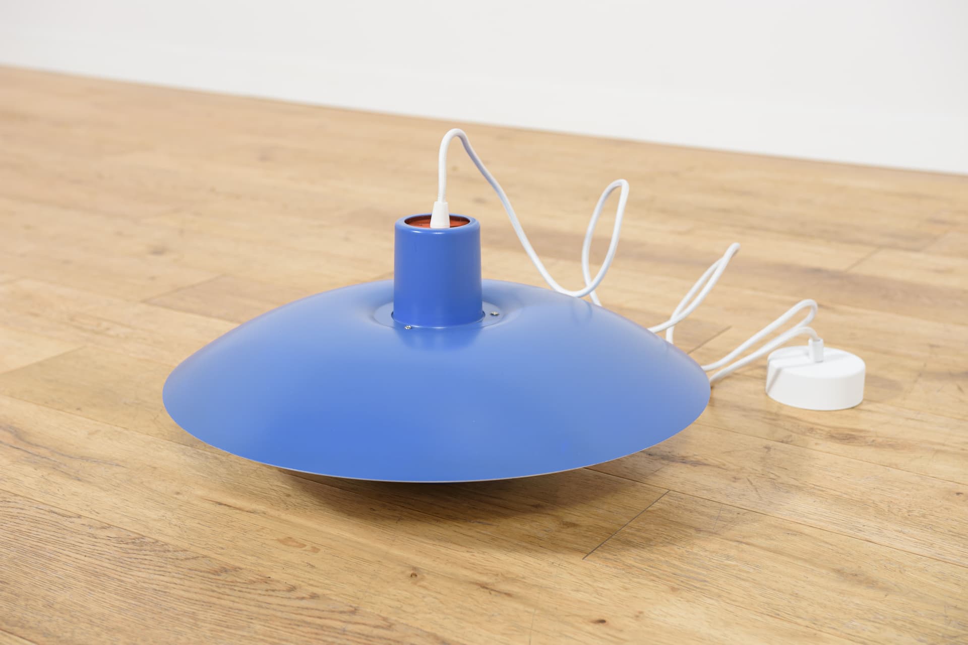 Pendant lamp PH 4/3, blue black metal, by P. Henningsen, Louis Poulsen, Denmark, 1960s. - 349170