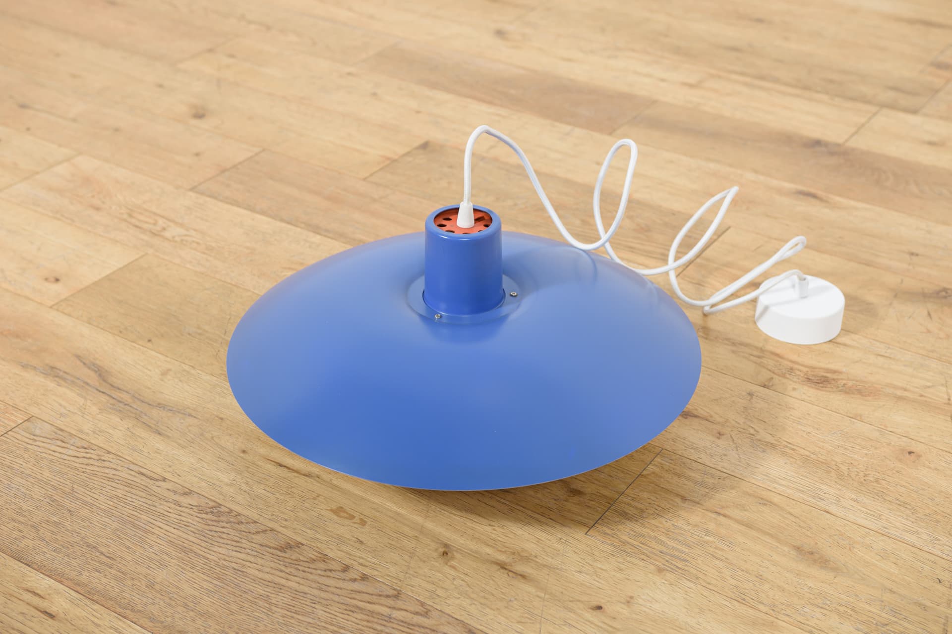 Pendant lamp PH 4/3, blue black metal, by P. Henningsen, Louis Poulsen, Denmark, 1960s. - 349172