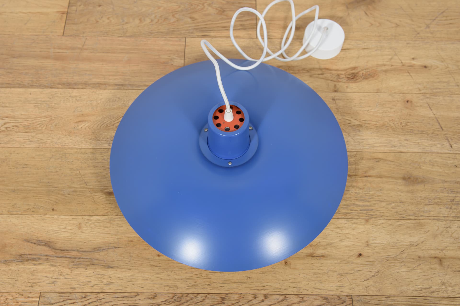 Pendant lamp PH 4/3, blue black metal, by P. Henningsen, Louis Poulsen, Denmark, 1960s. - 349171